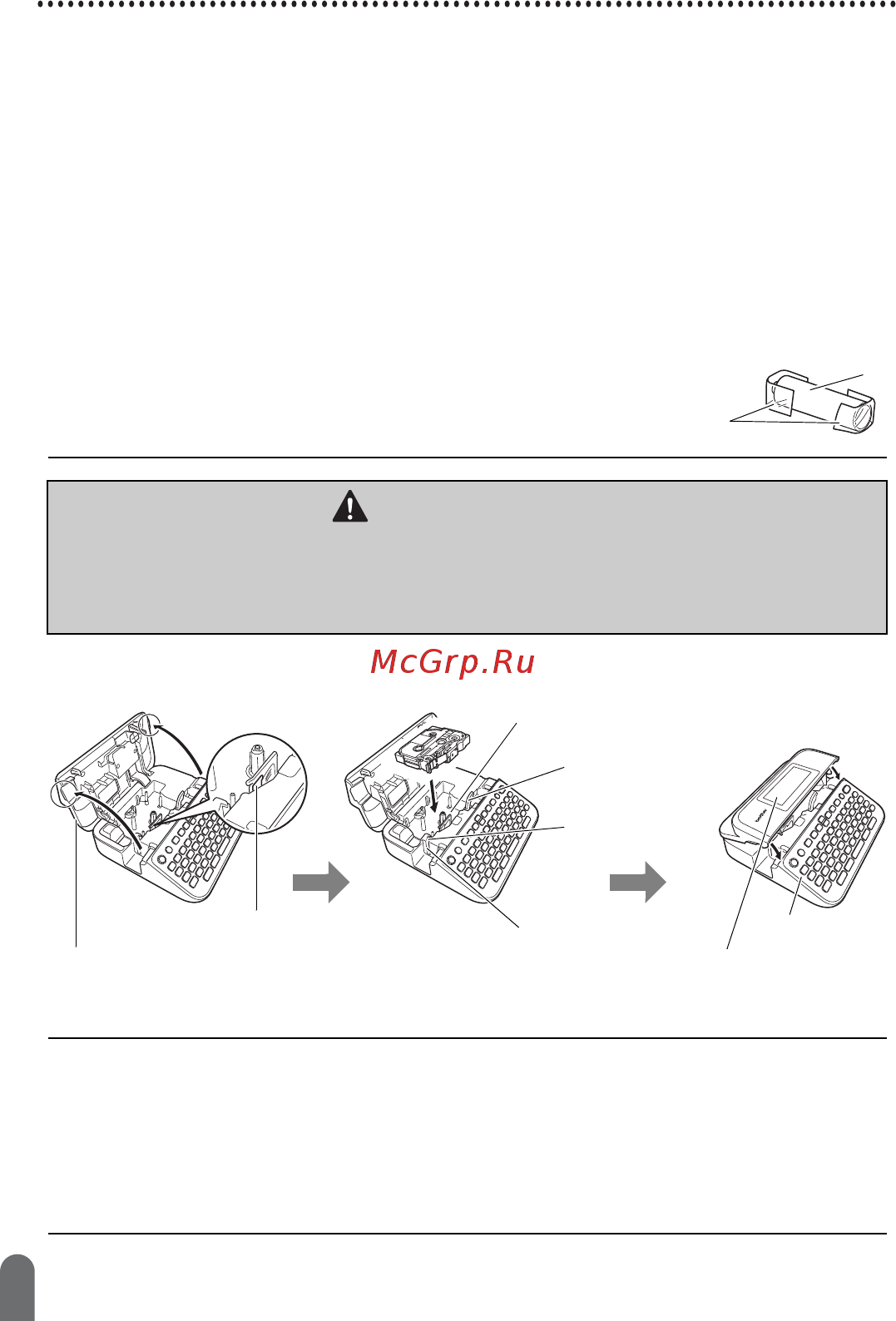Brother PT-D600 [12/59] Установка кассеты с лентой