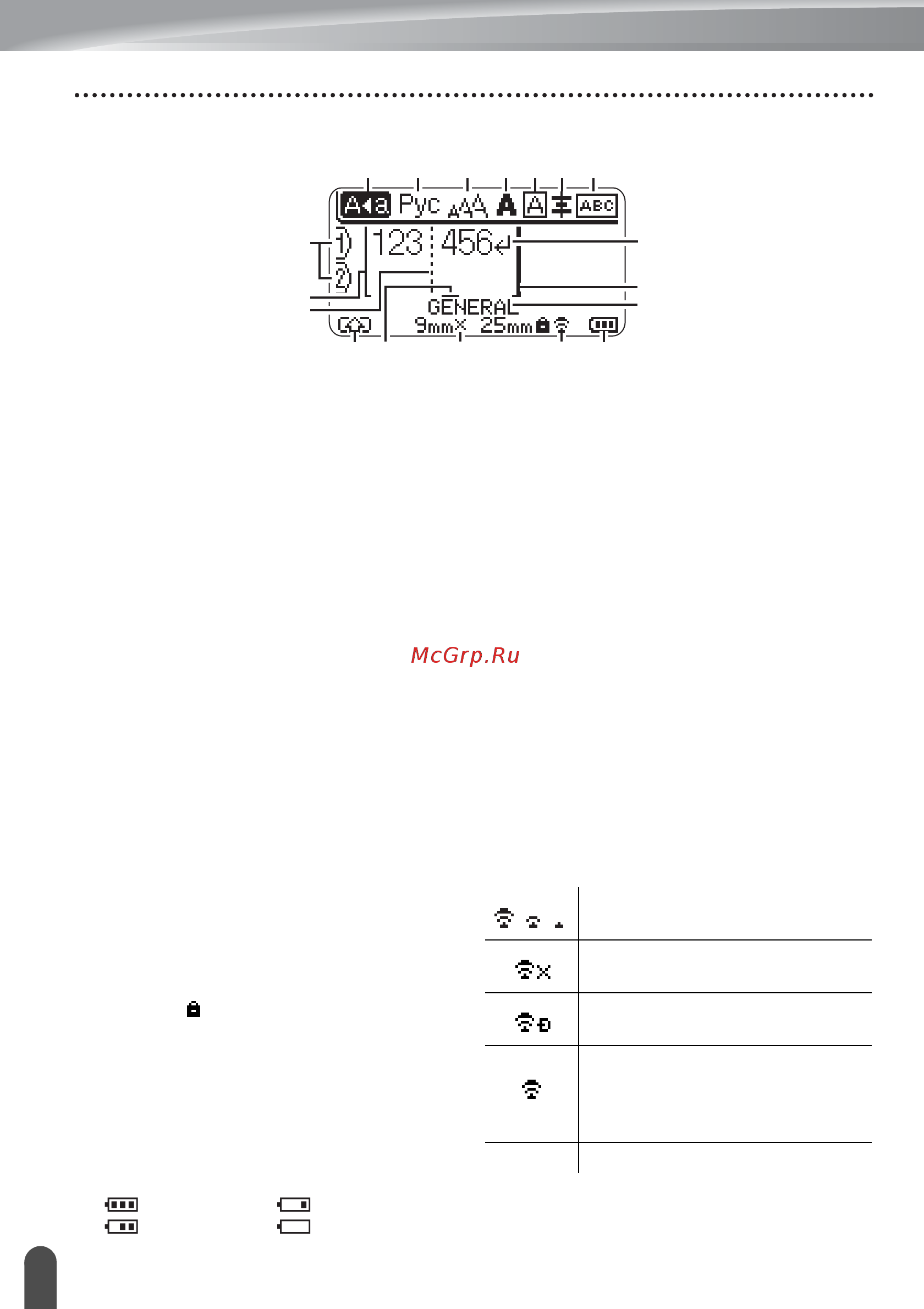 Brother PT-E550W [20/48] Жк дисплей