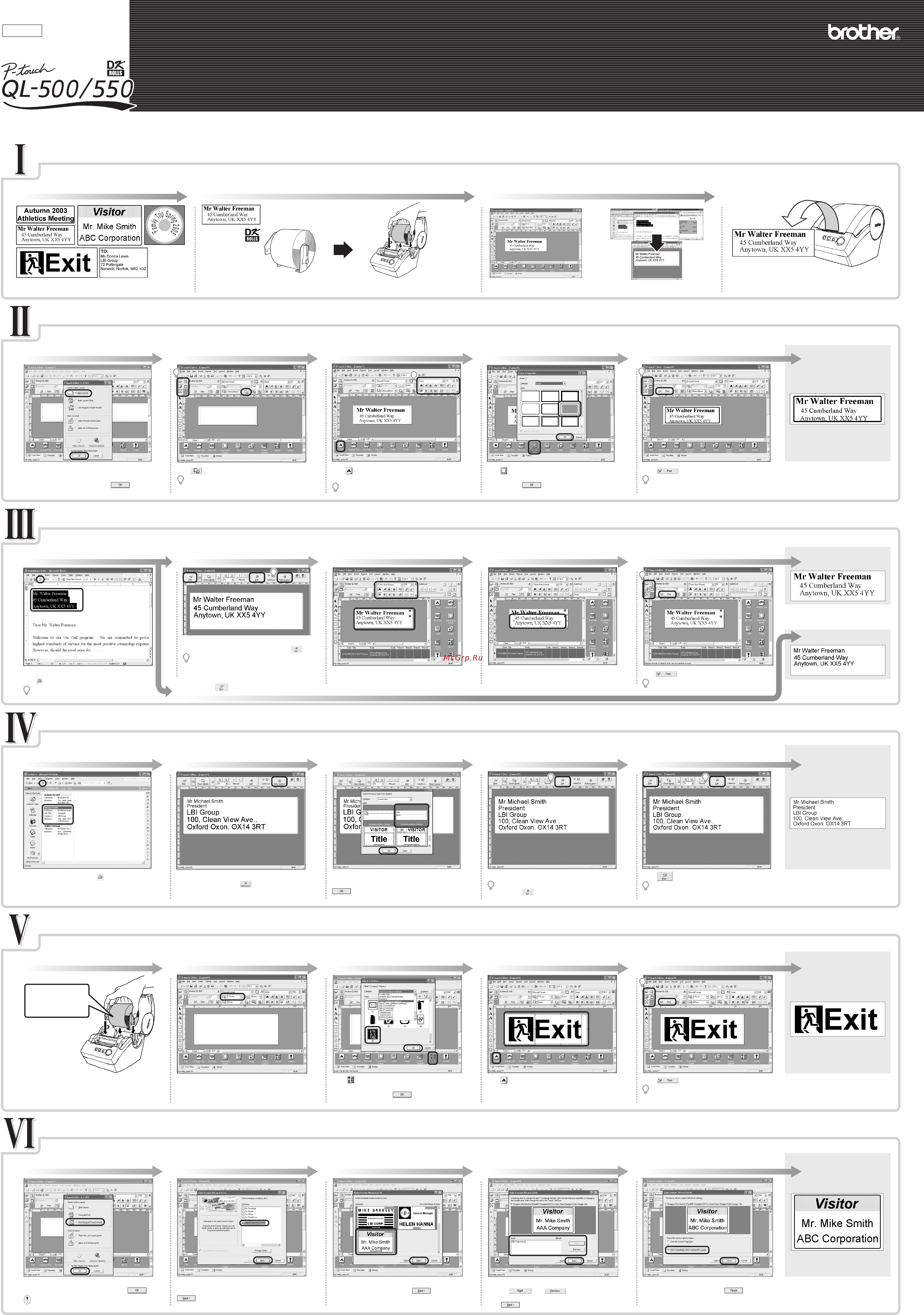 Brother QL-560 [2/2] Copy the text from ms outlook contacts