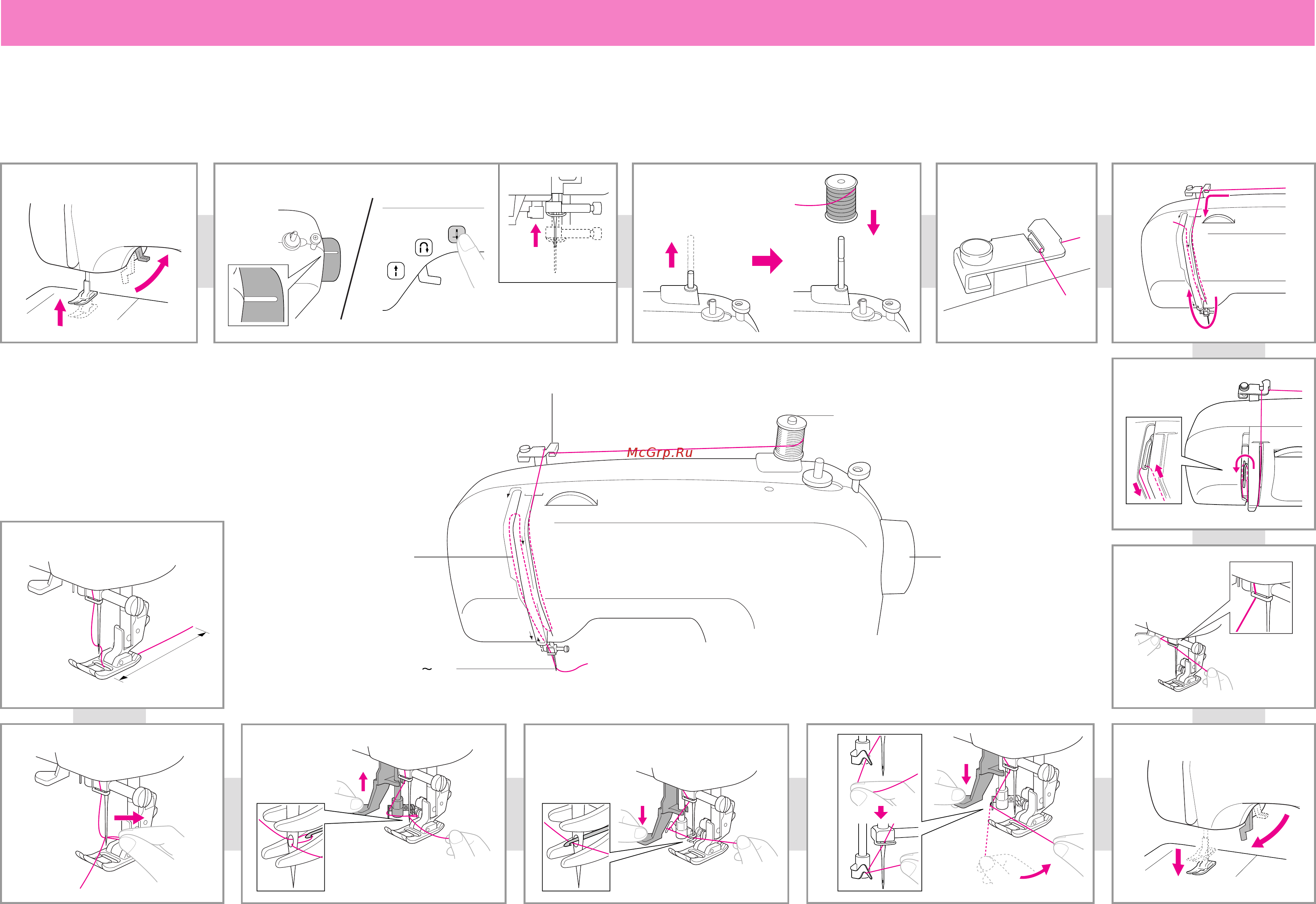Brother JS100 [2/2] Quick start guide 2 upper threading guide de démarrage rapide 2 enfilage supérieur kurzanleitung 2 oberfadenführung verkorte handleiding 2 bovendraad guía de inicio rápido 2 hilo superior guida di avvio rapido 2 infilatura superiore