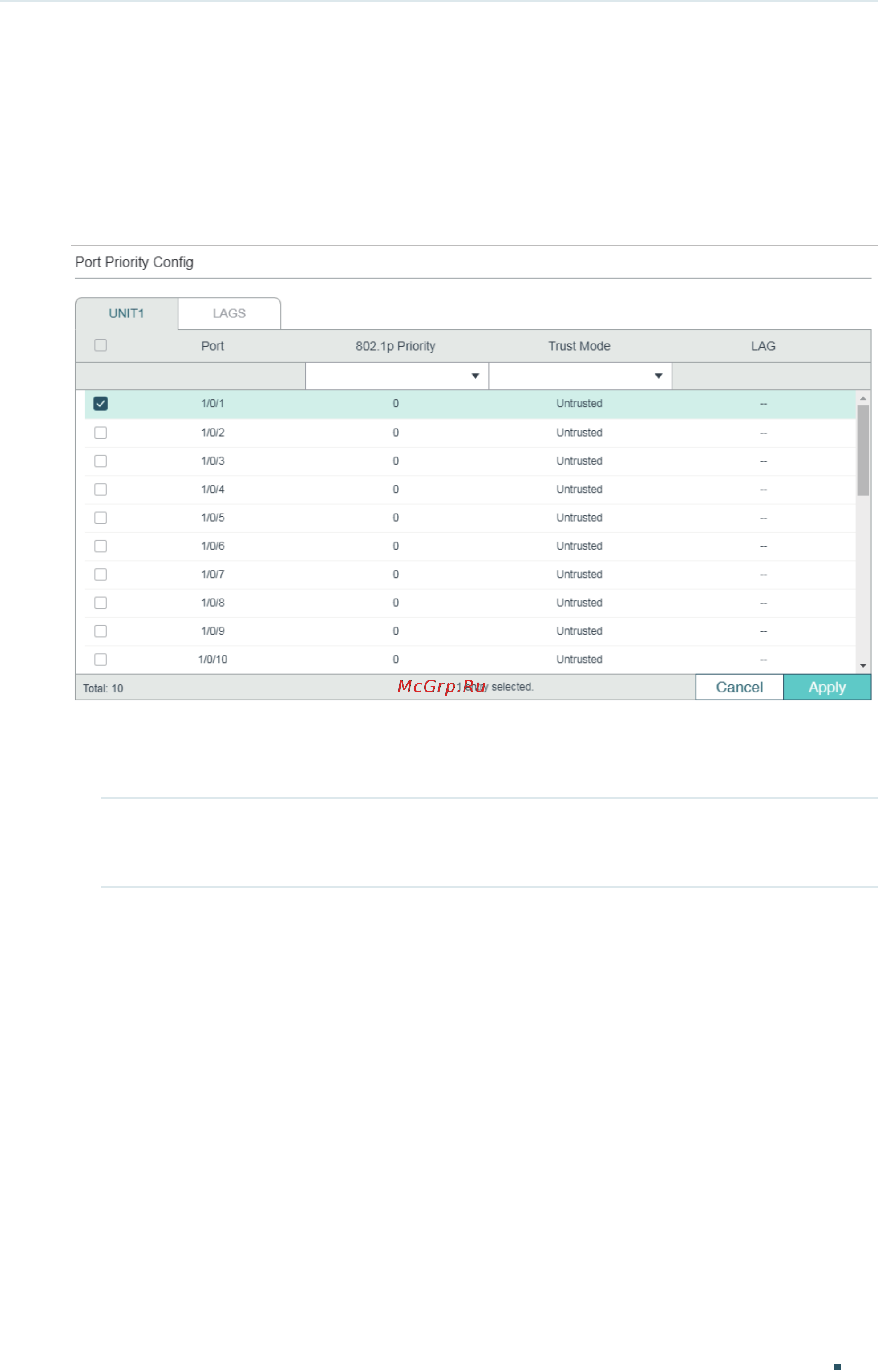 Tp-Link T2500G-10TS V2 [521/933] Configuring 802 p priority