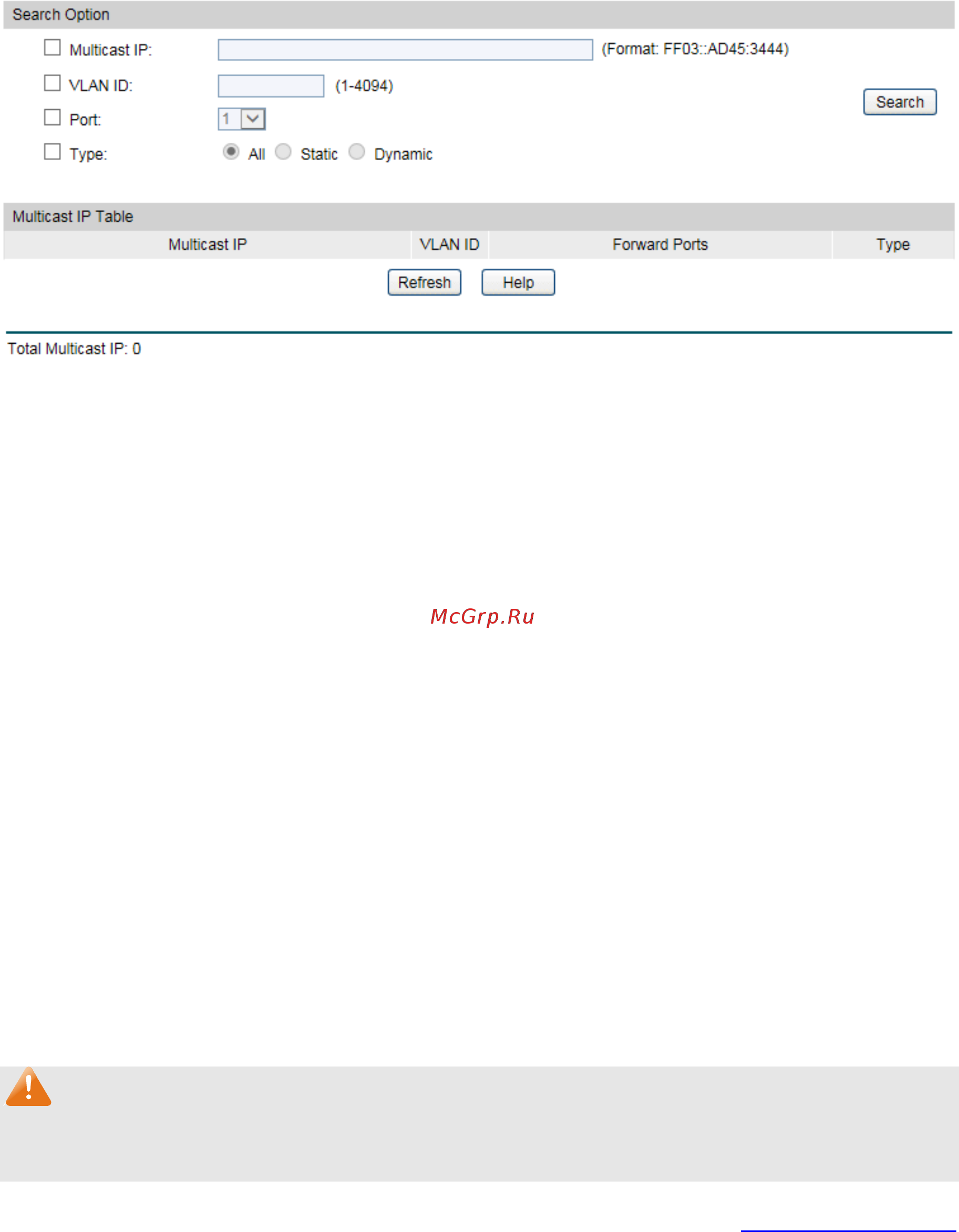 Tp-Link T2500G-10TS V1 [161/287] Ipv6 multicast table