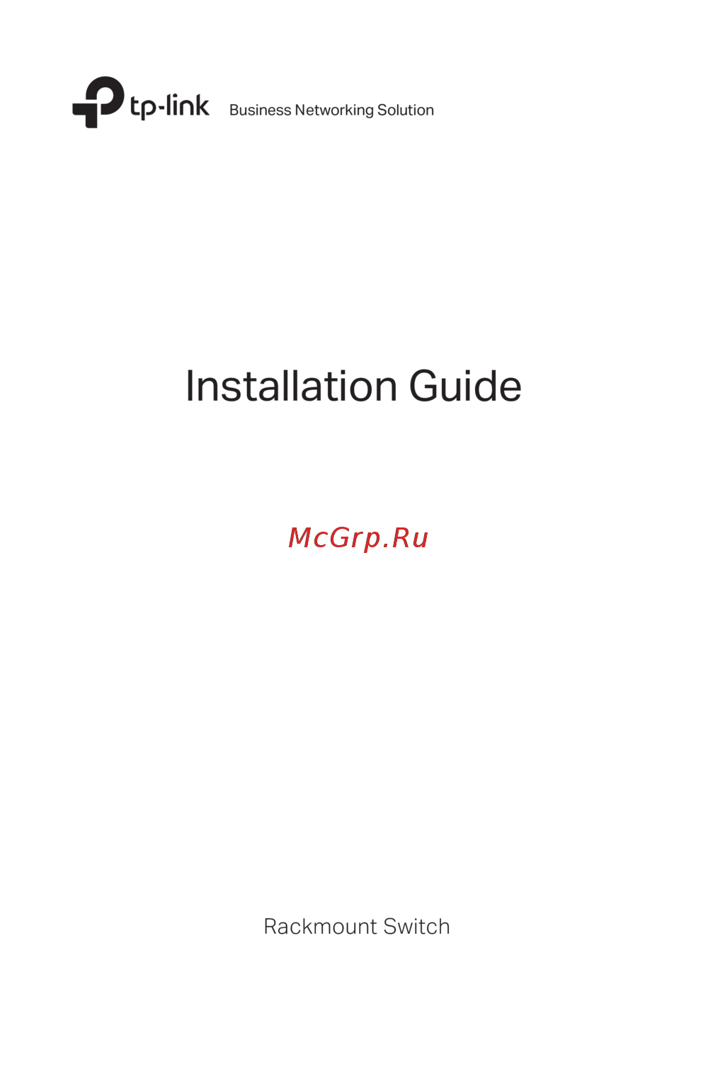 Tp-Link TL-SF1024D Rackmount Switch_EU2_12Languages__ Installation Guide