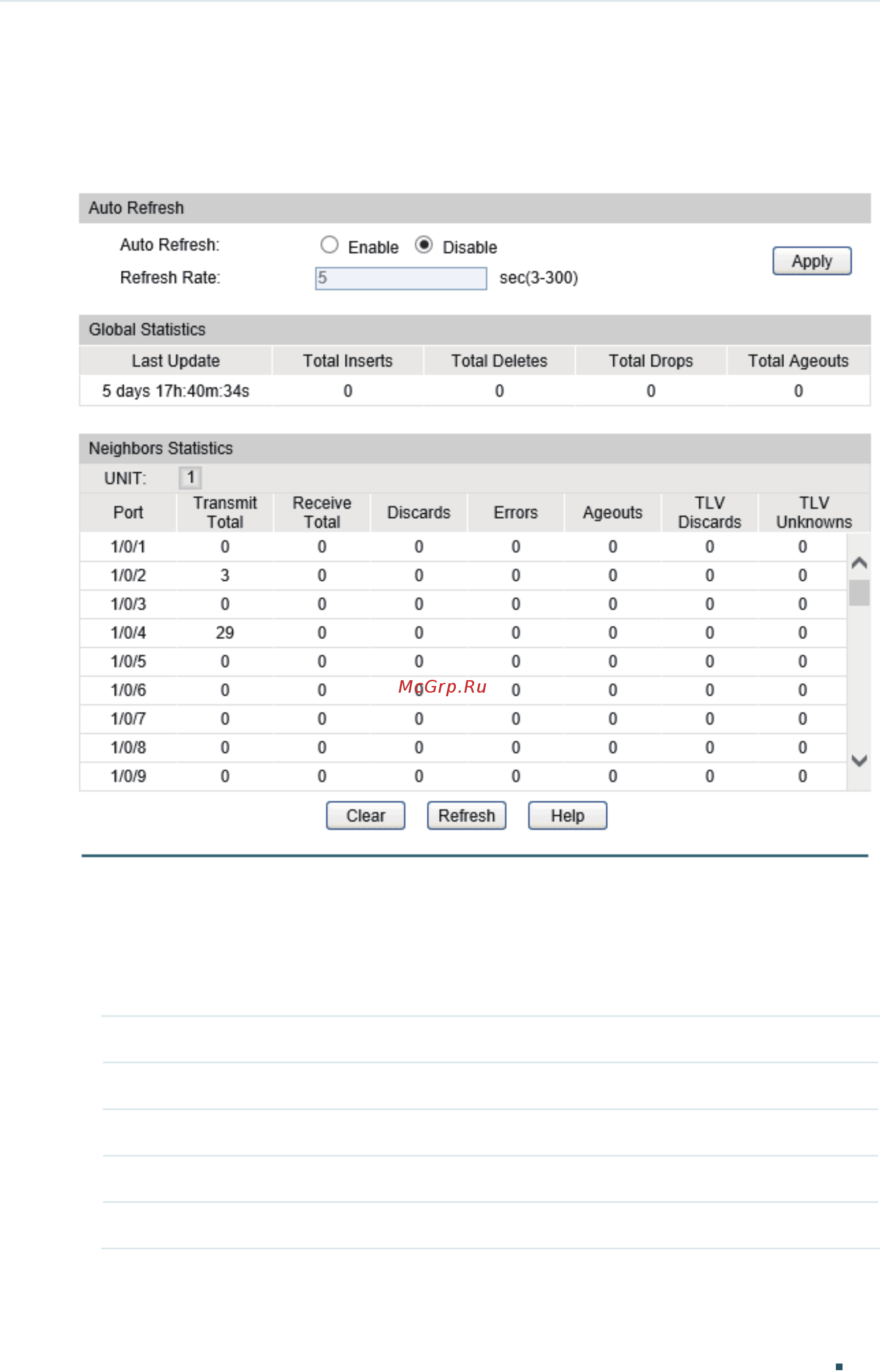 Tp-Link T2600G-18TS V1 [899/1010] Viewing lldp statistics