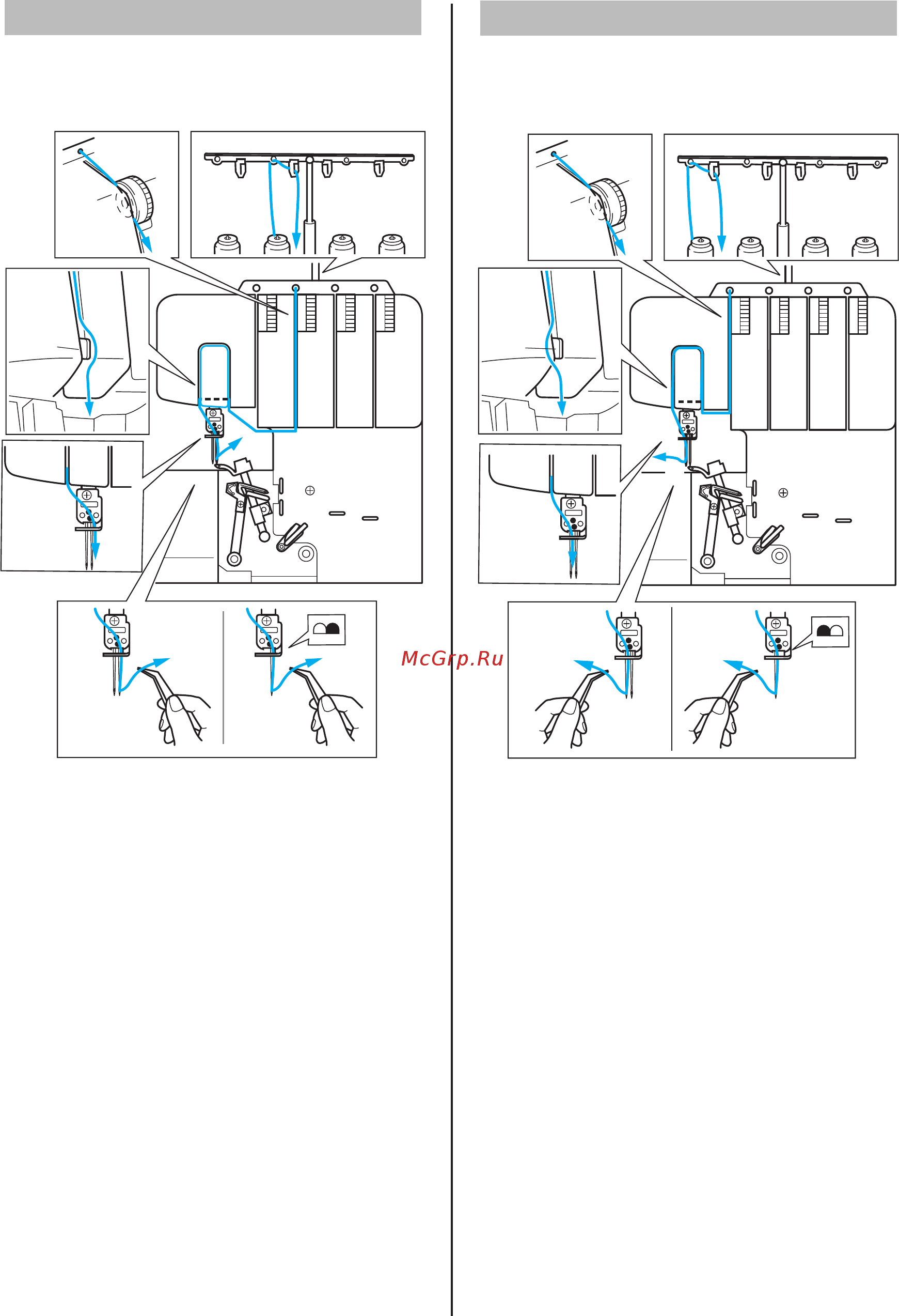 Brother 2104D [20/40] Заправка нити в левую иглу