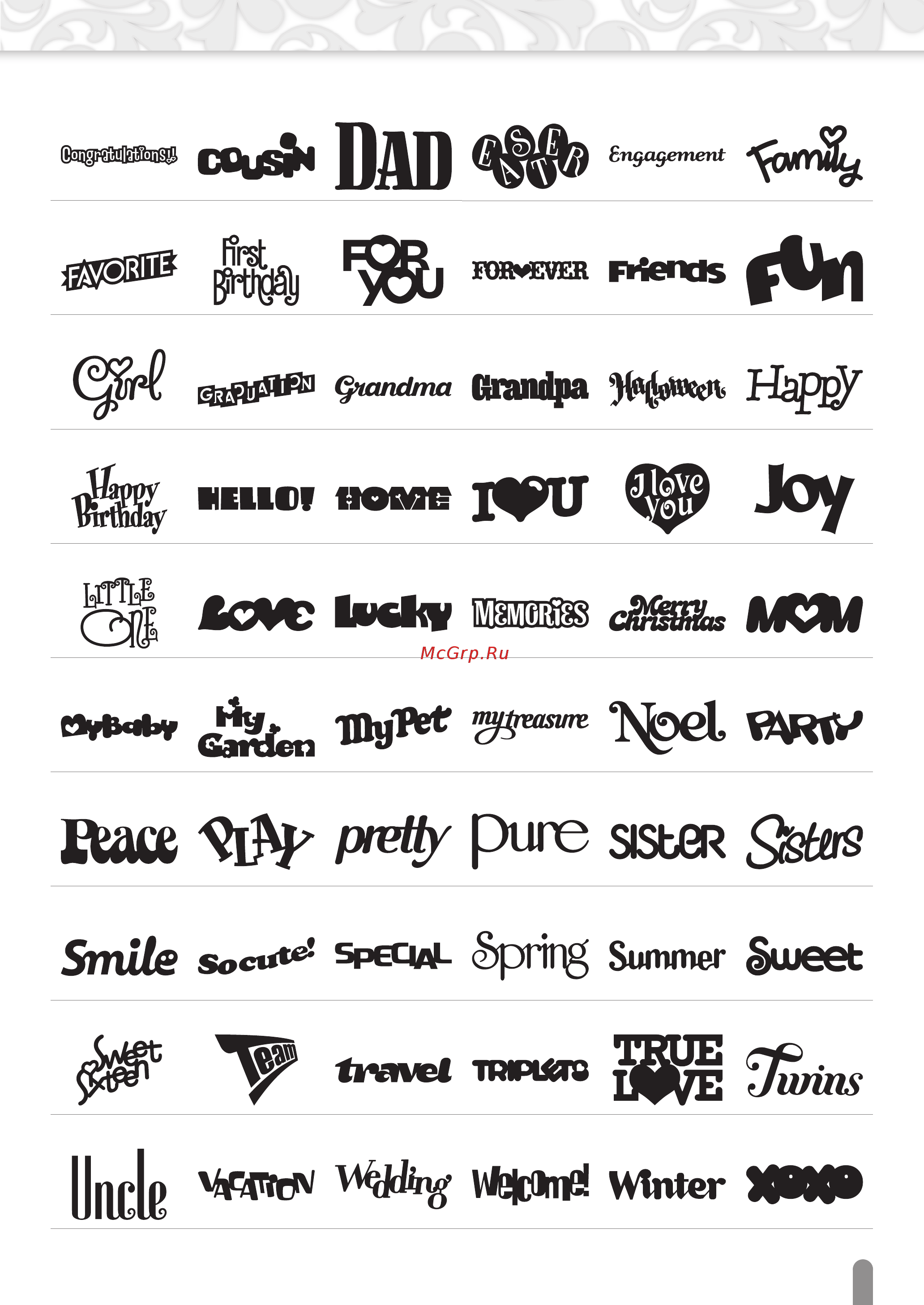 Brother CM840 Перечень рисунков онлайн [11/20] 393759