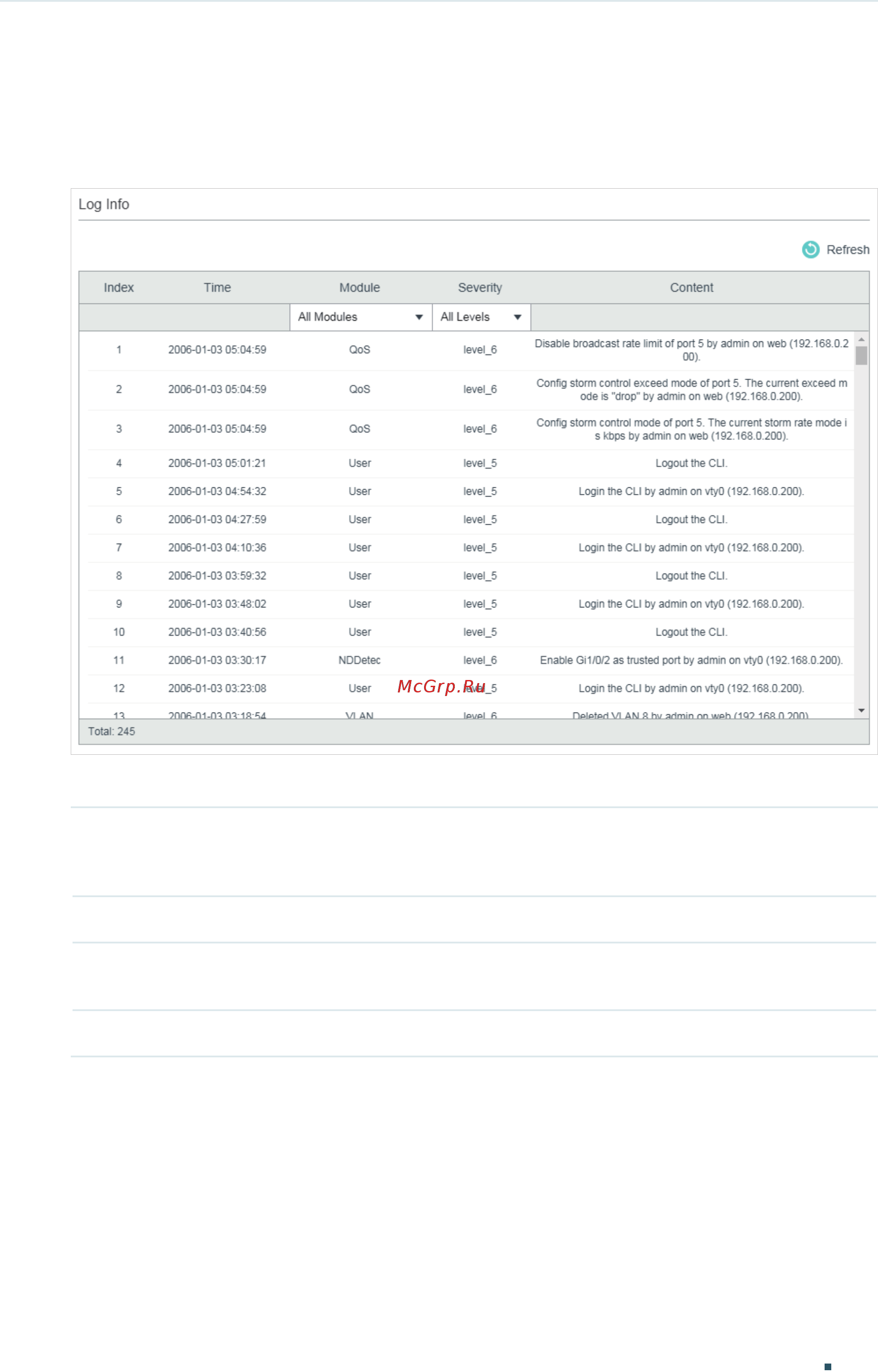 Tp-Link T2600G-28MPS V4 [1114/1124] Viewing the log table