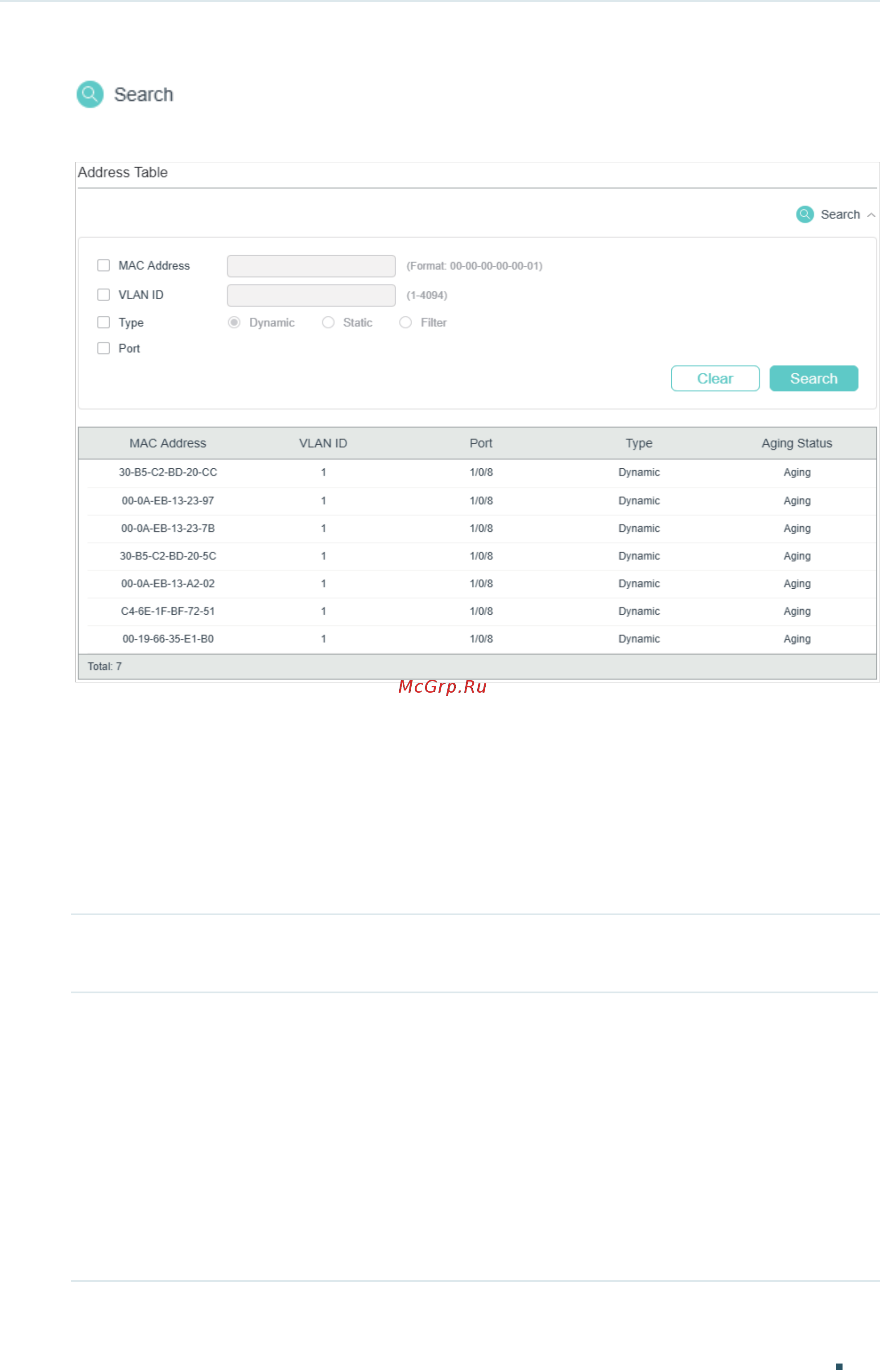 Tp-Link T2600G-28MPS V4 [181/1124] Address table and click