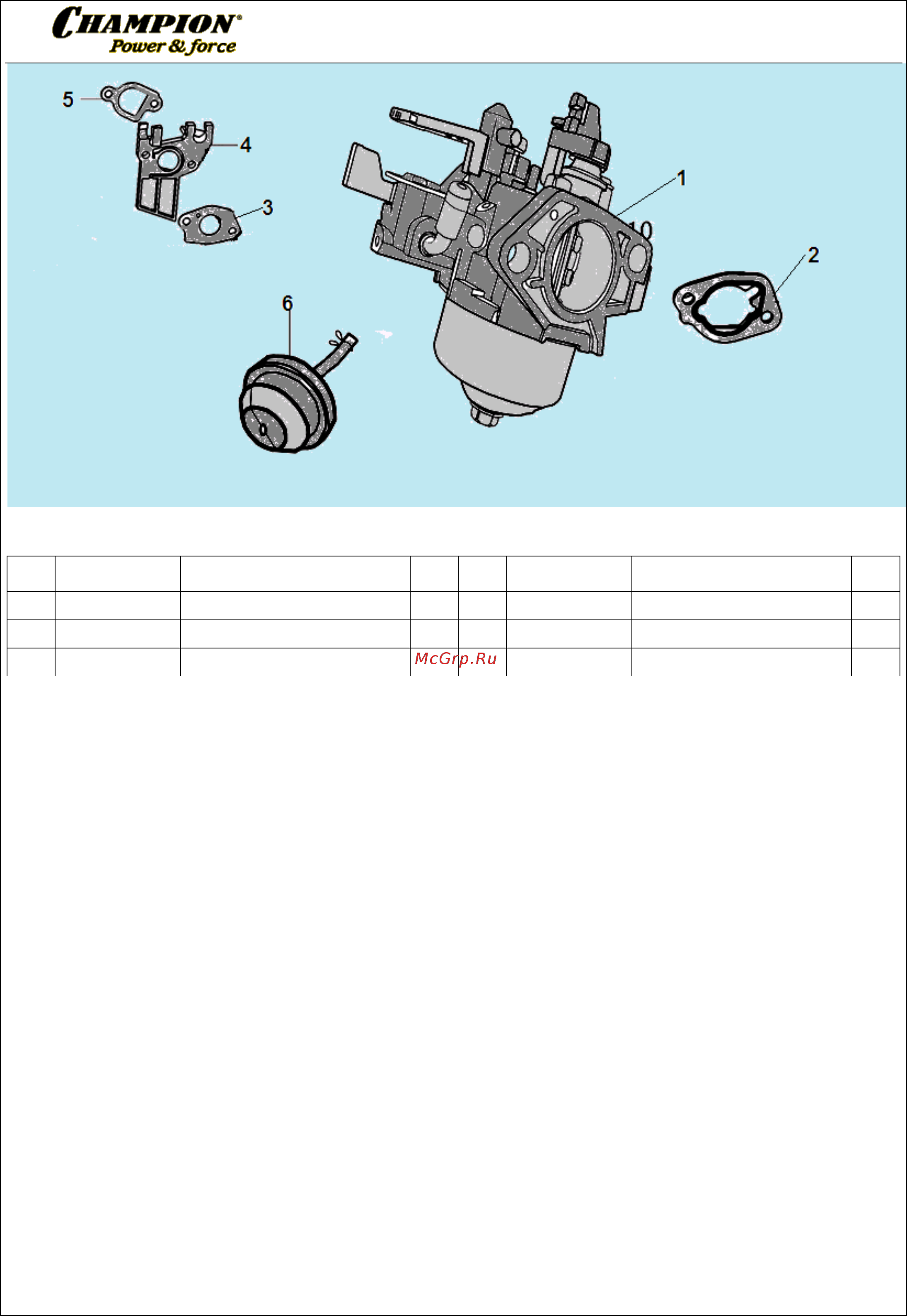 Champion ST553 [10/14] Иллюстрированный каталог запасных часте