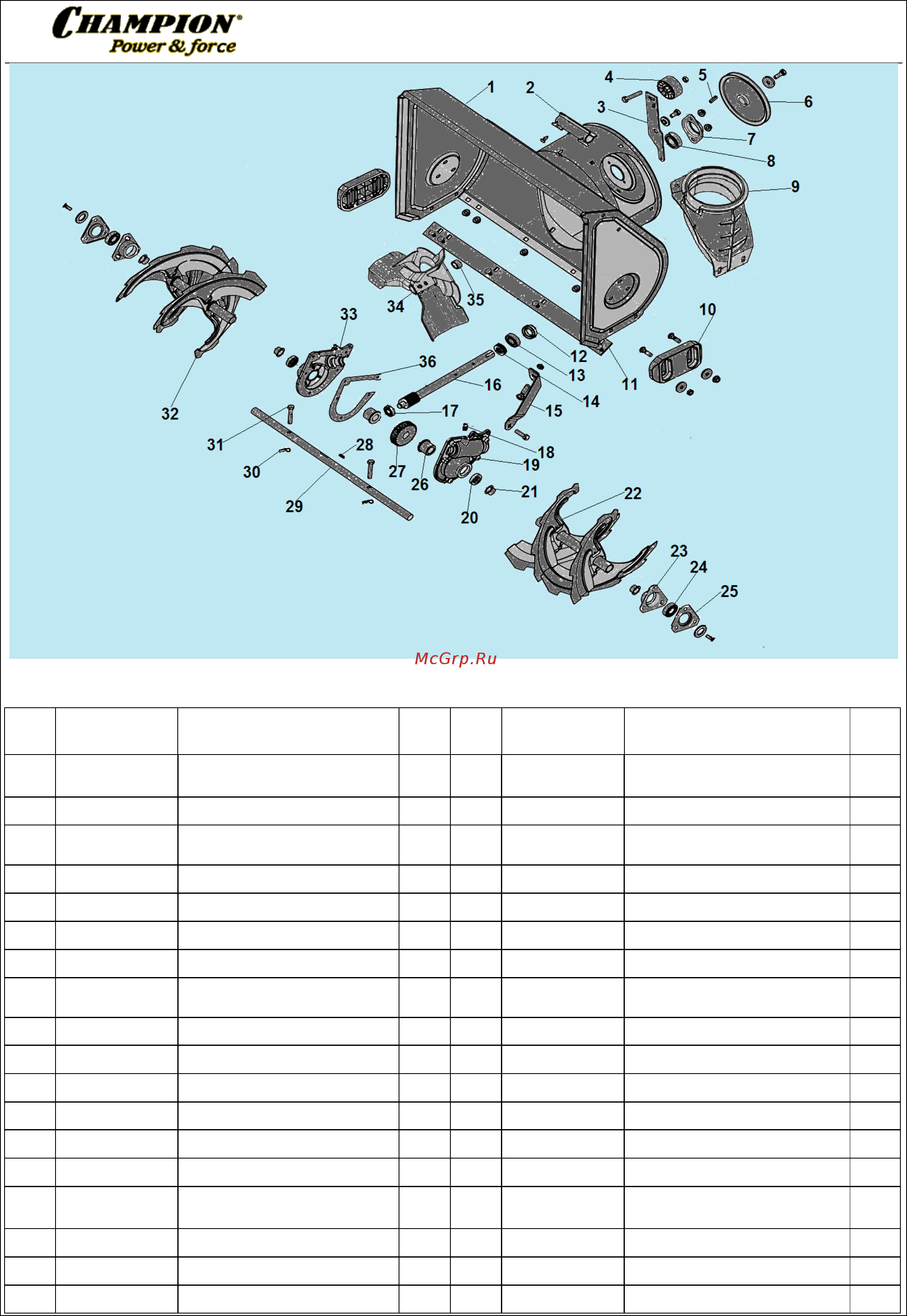 Champion ST553 [3/14] Иллюстрированный каталог запасных часте