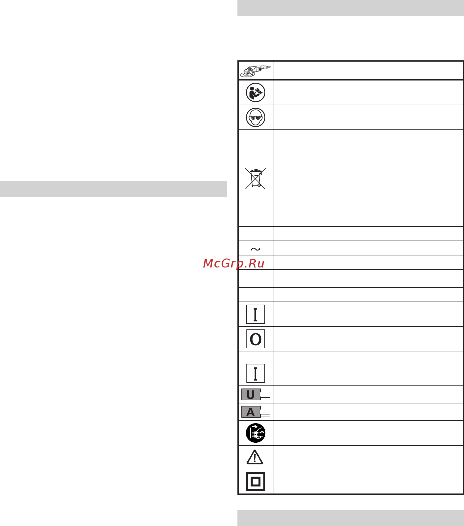 Hikoki G 23MRUA [110/156] Symboly