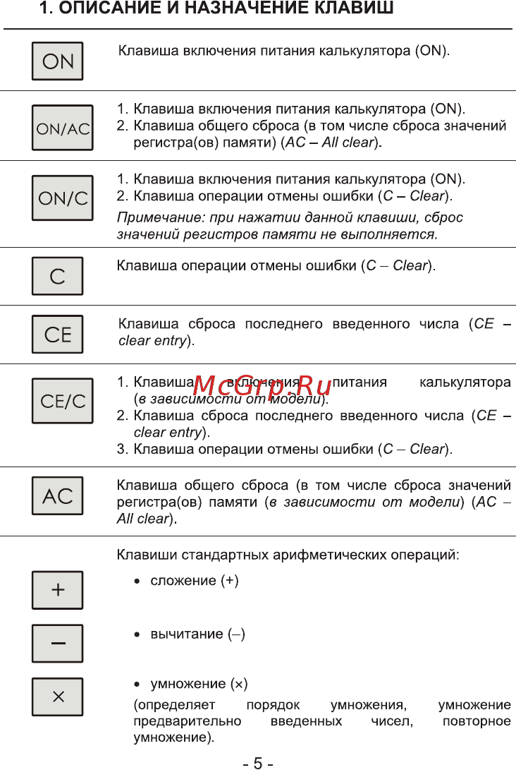 Skainer SK-777M [5/24] Описание и назначение клавиш