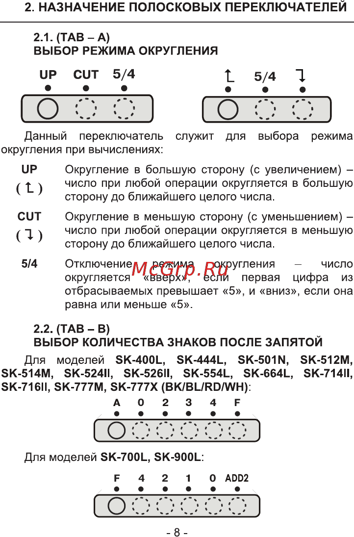 Skainer SK-777M [8/24] Данный переключатель служит для выбора режима