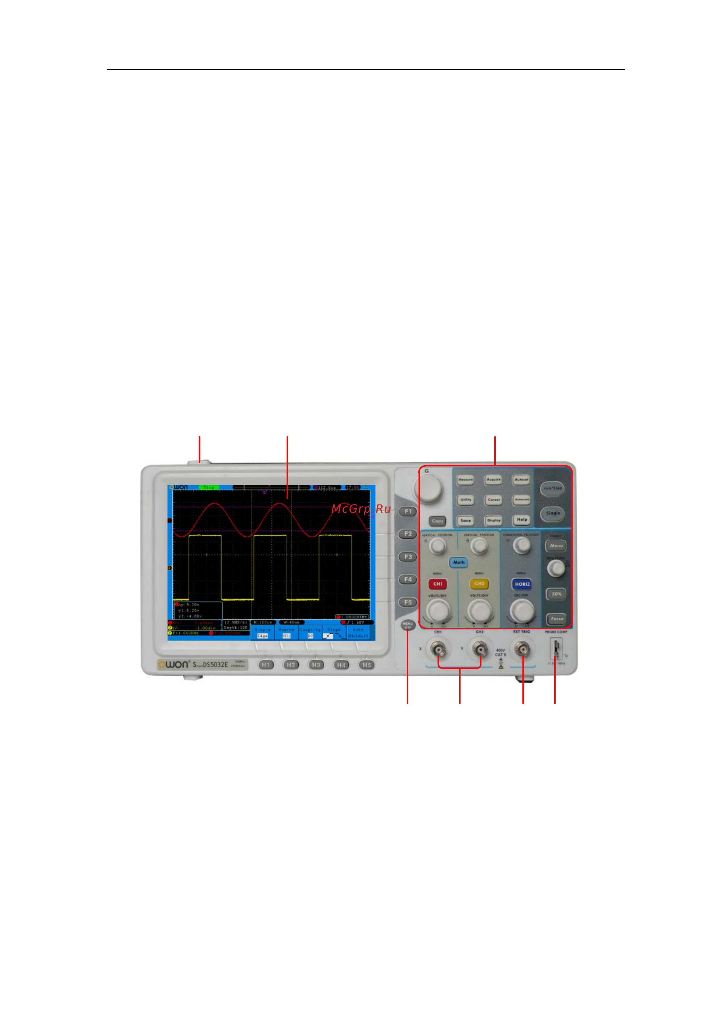 Owon SDS5052E(V) [11/105] Introduction to the structure of the oscilloscope