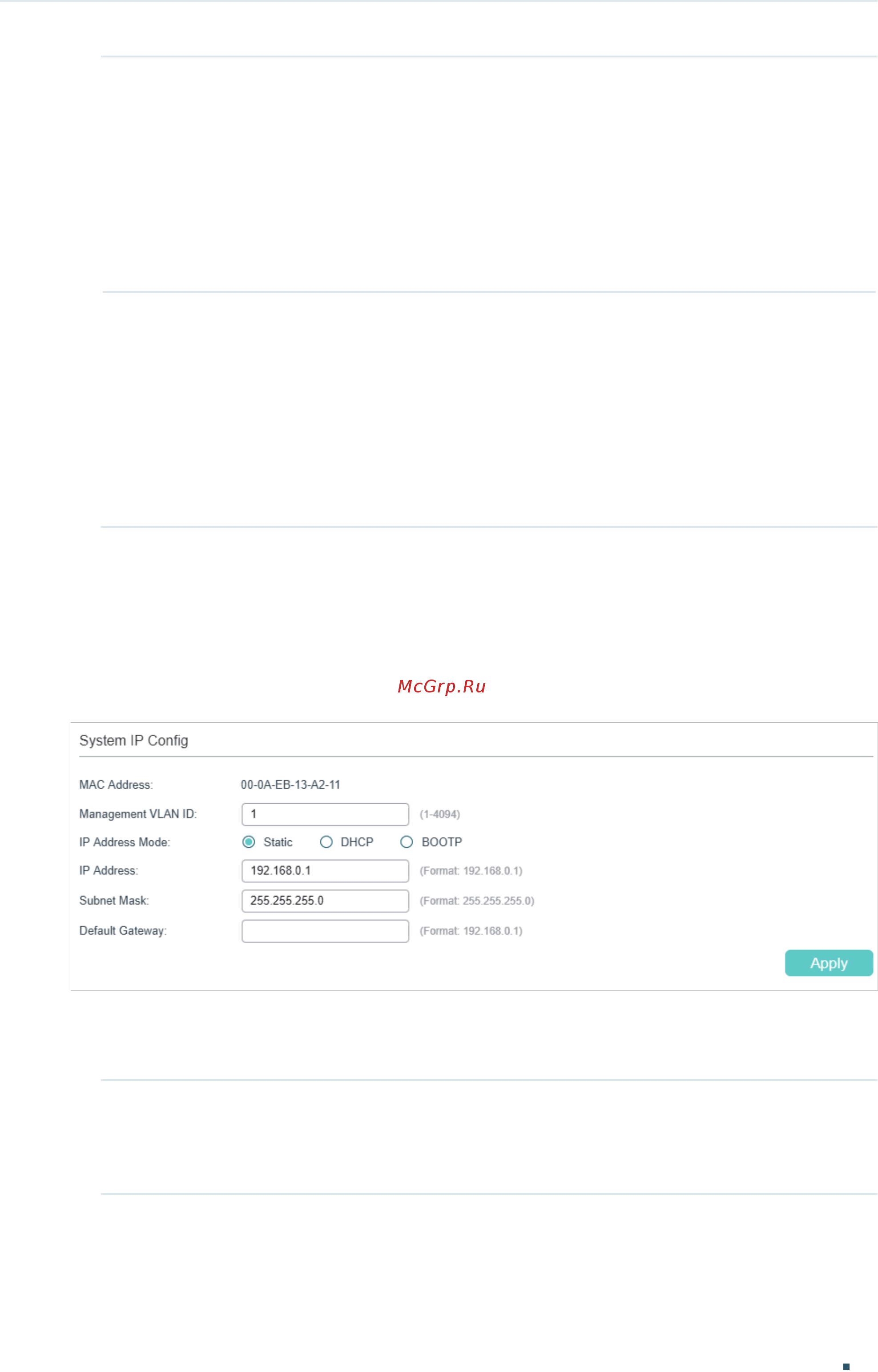 Tp-Link T1500G-10PS V2 [51/844] Configuring the system ip