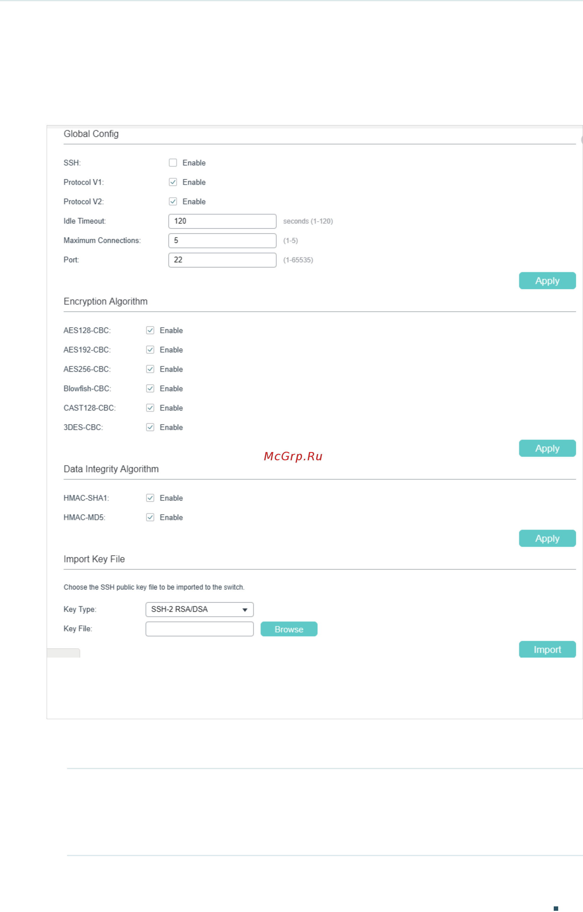 Tp-Link T1500-28PCT V3 [521/844] Configuring the ssh feature
