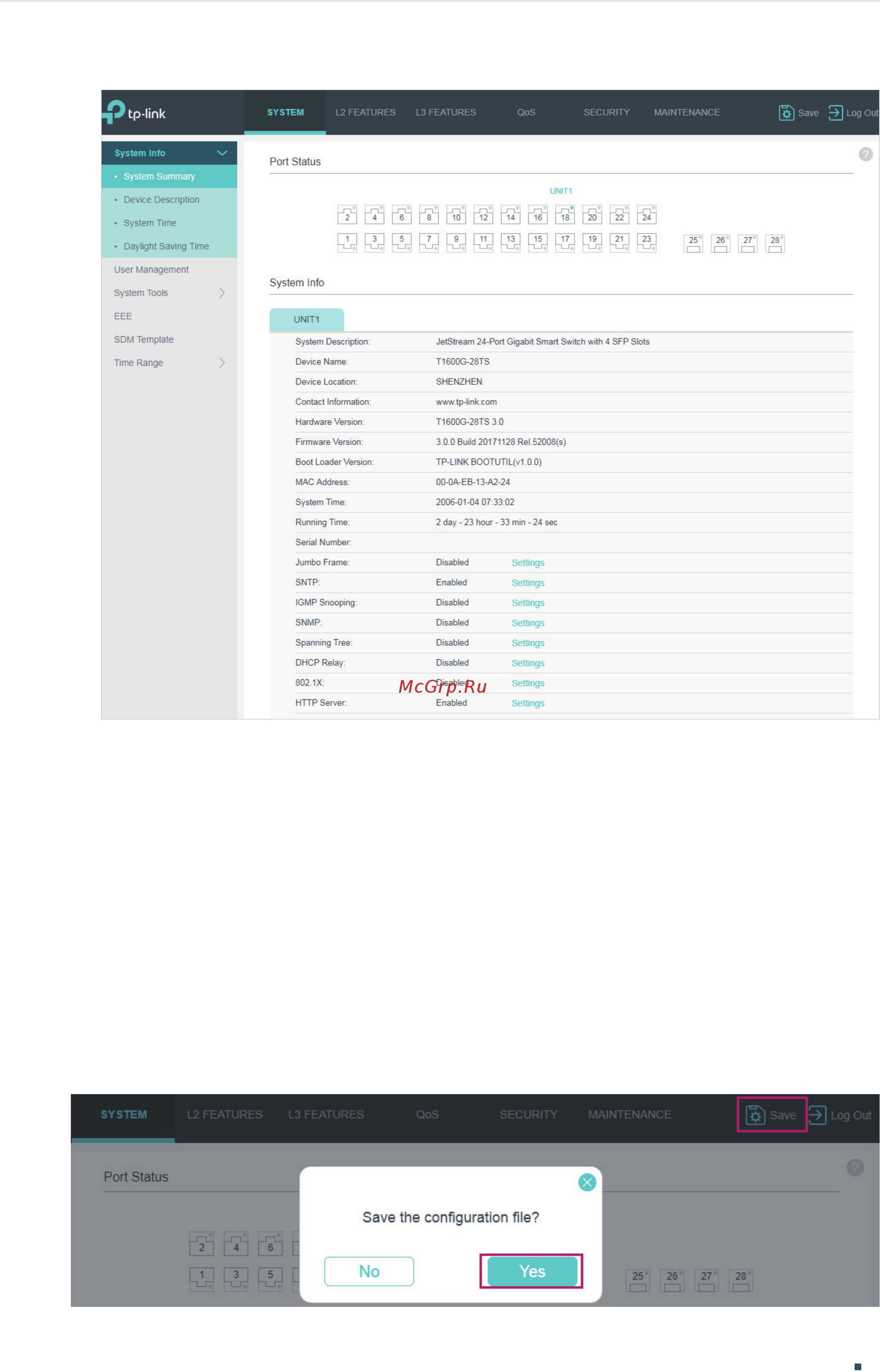Tp-Link T1600G-28TS V3 [31/958] Save config function
