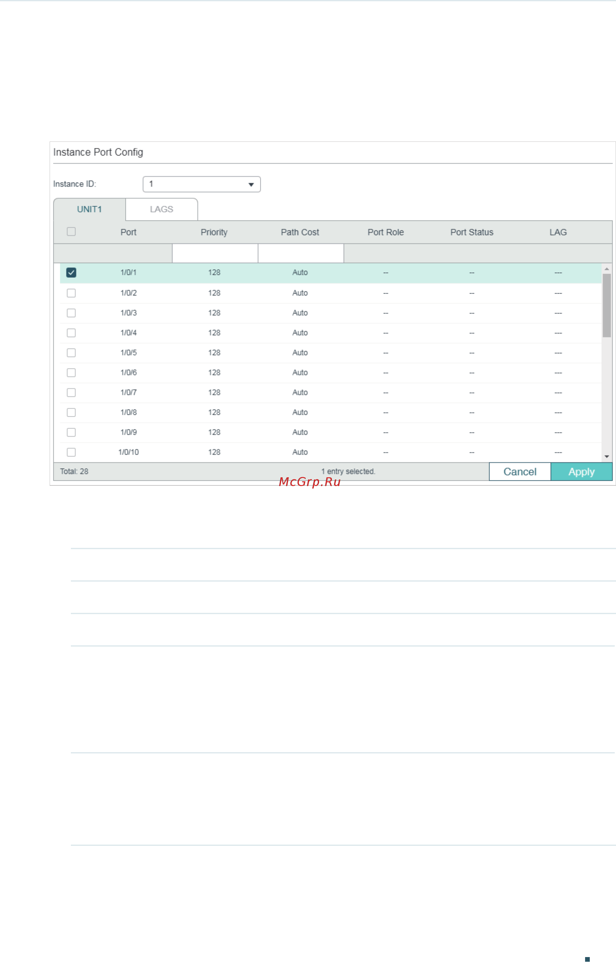 Tp-Link T1600G-52TS V4 [346/958] In the instance port config section select the desired instance id