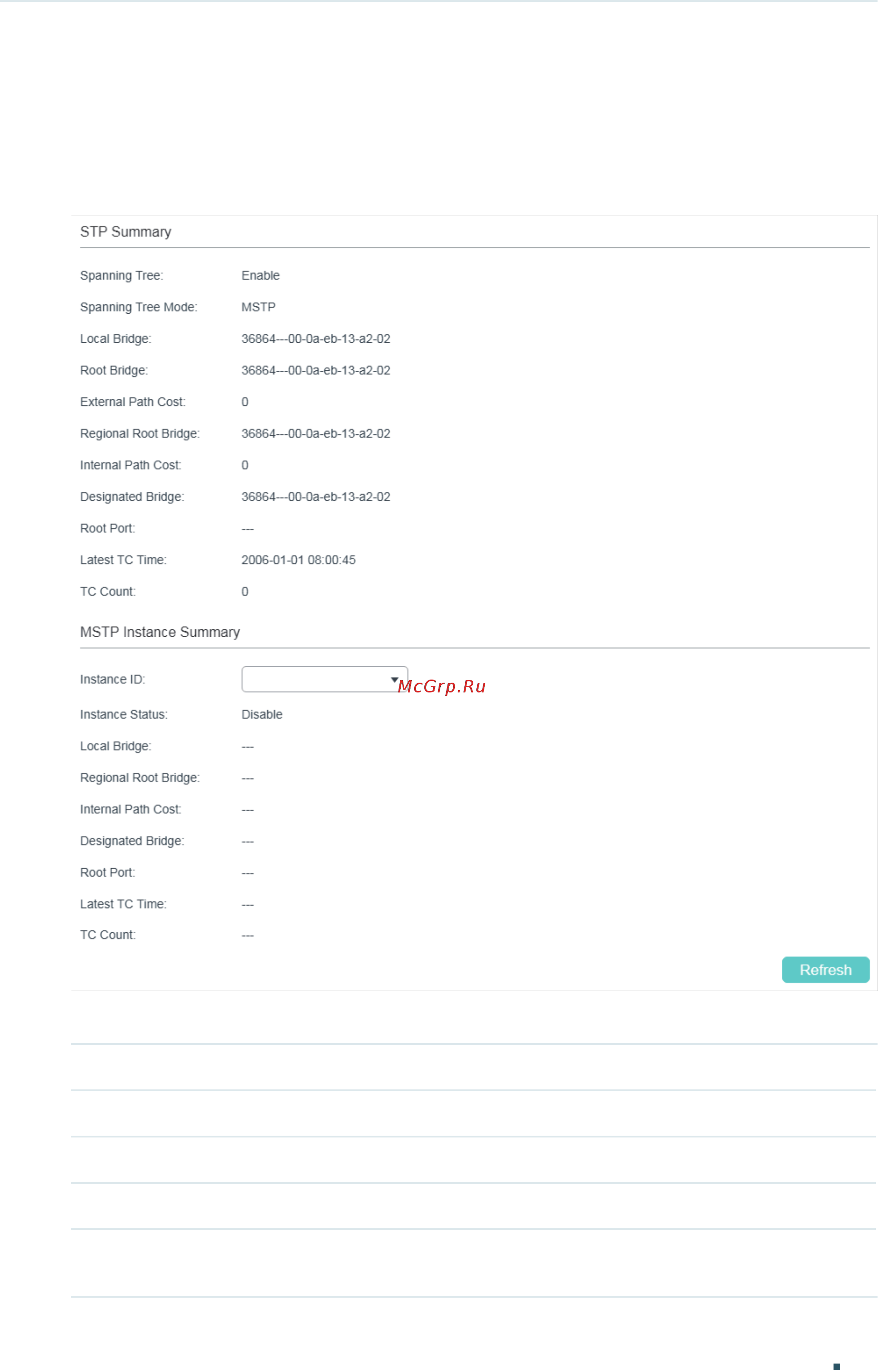 Tp-Link T1600G-52TS V4 [350/958] Verifying the mstp configurations