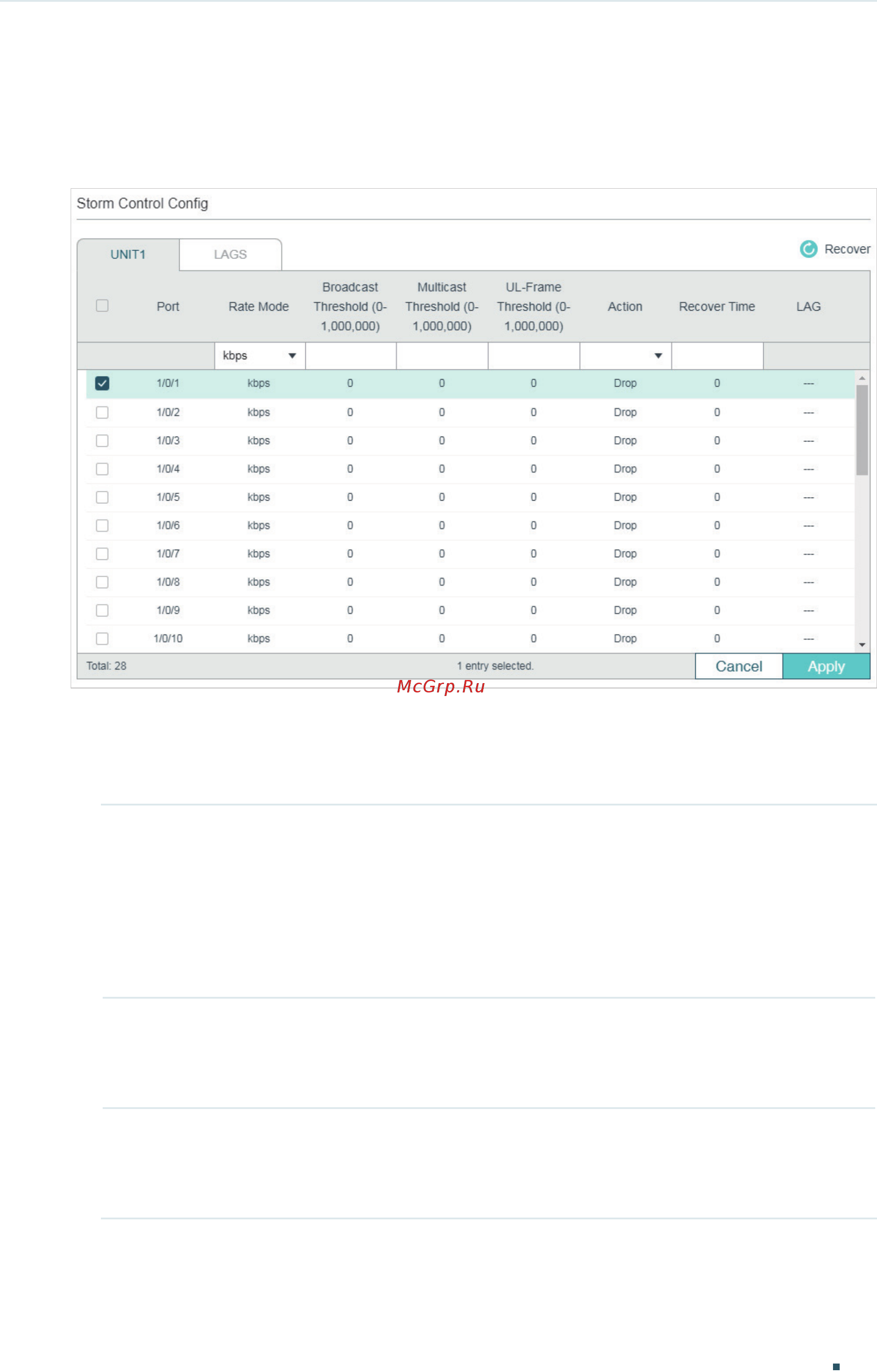 Tp-Link T1600G-28TS V3 [565/958] Configuring storm control