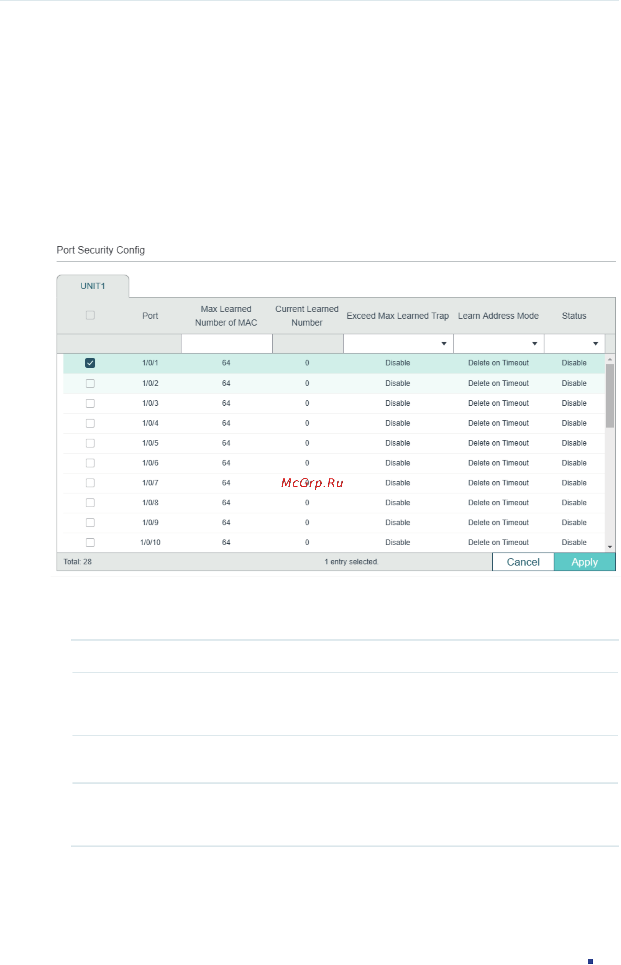 Tp-Link T1600G-52TS V4 [685/958] Select one or more ports and configure the following parameters