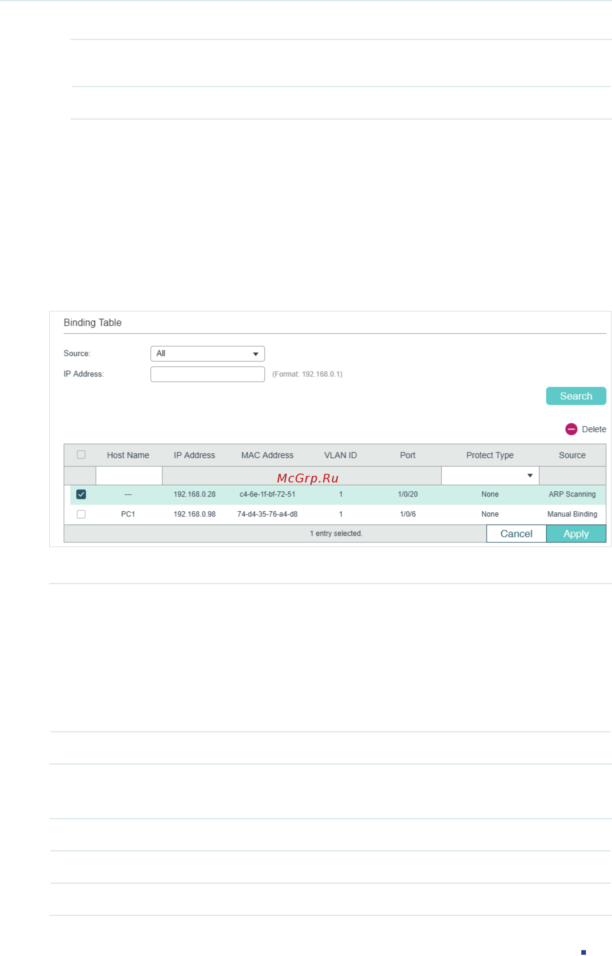 Tp-Link T1600G-52TS V4 [758/958] Viewing the binding entries