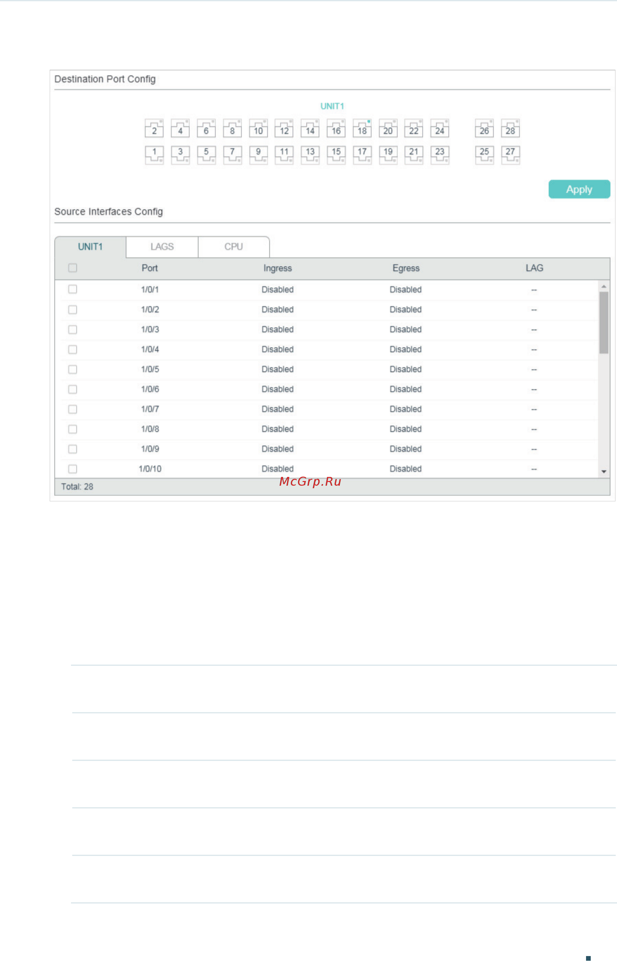 Tp-Link T1600G-52TS V4 [861/958] In the destination port config section specify a destination port for the mirroring session and click apply