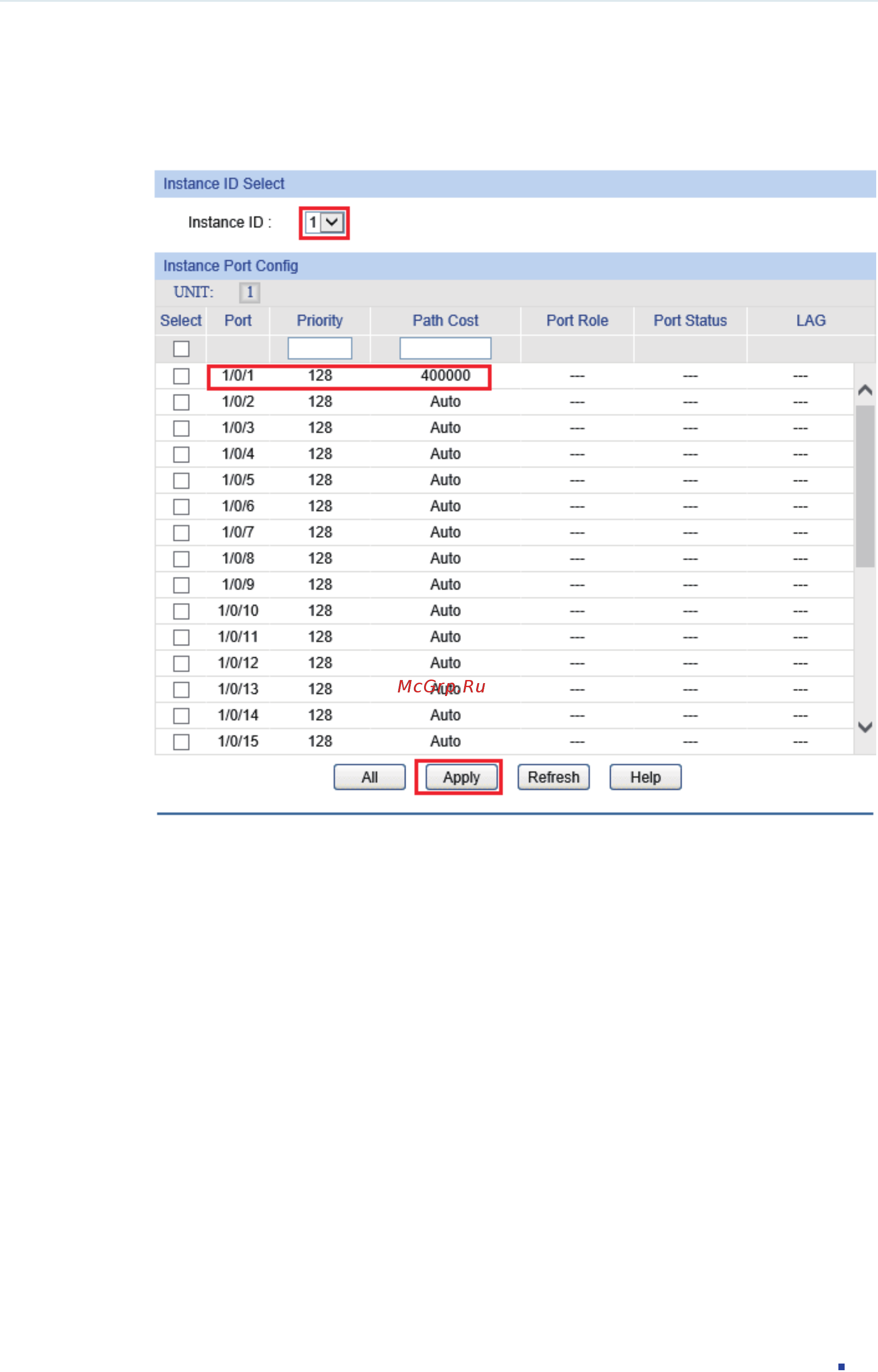 Tp-Link T1600G-52TS V1 [269/755] Instance port config to load the