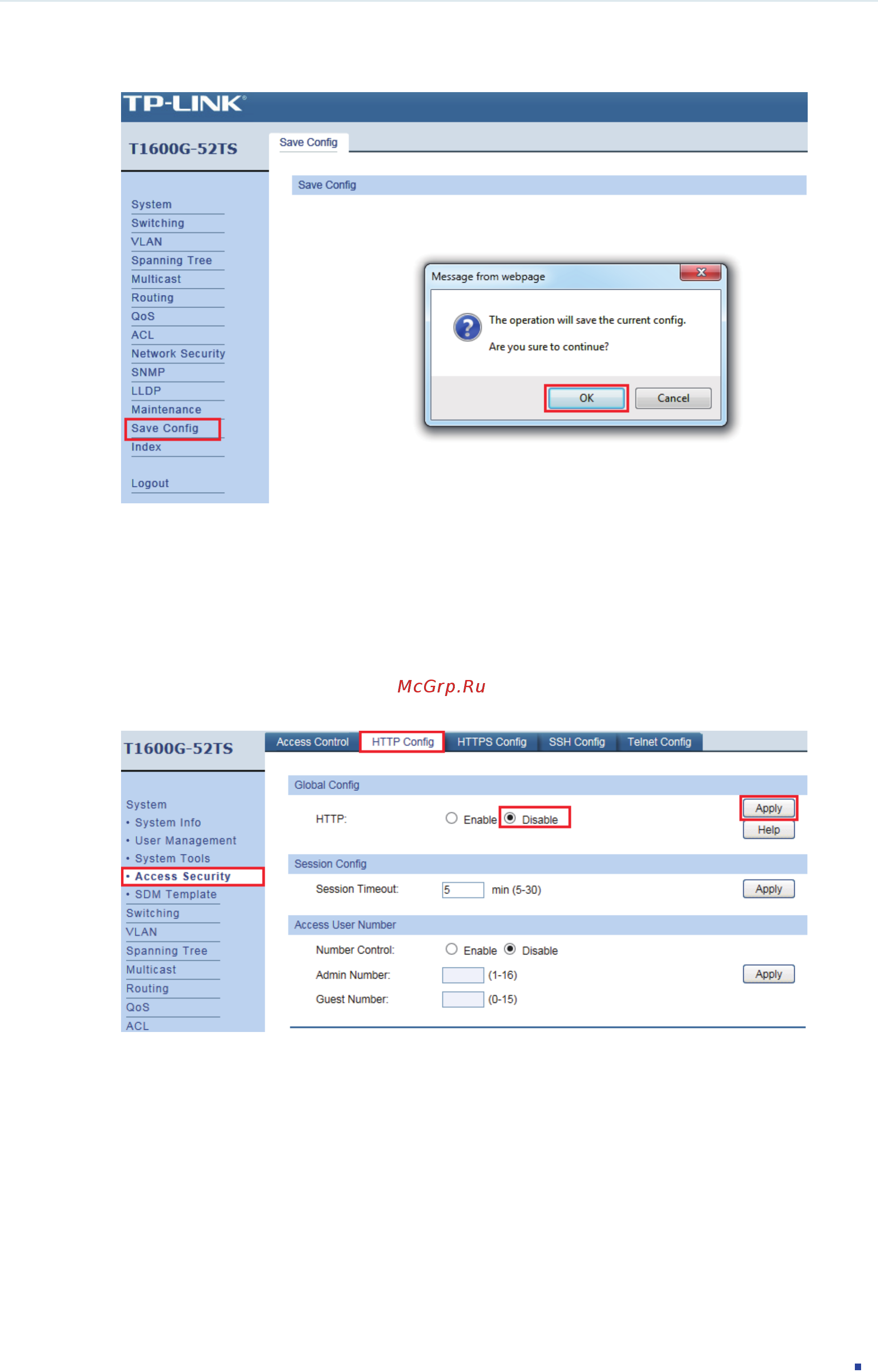 Tp-Link T1600G-52TS V1 [29/755] Disable the web server
