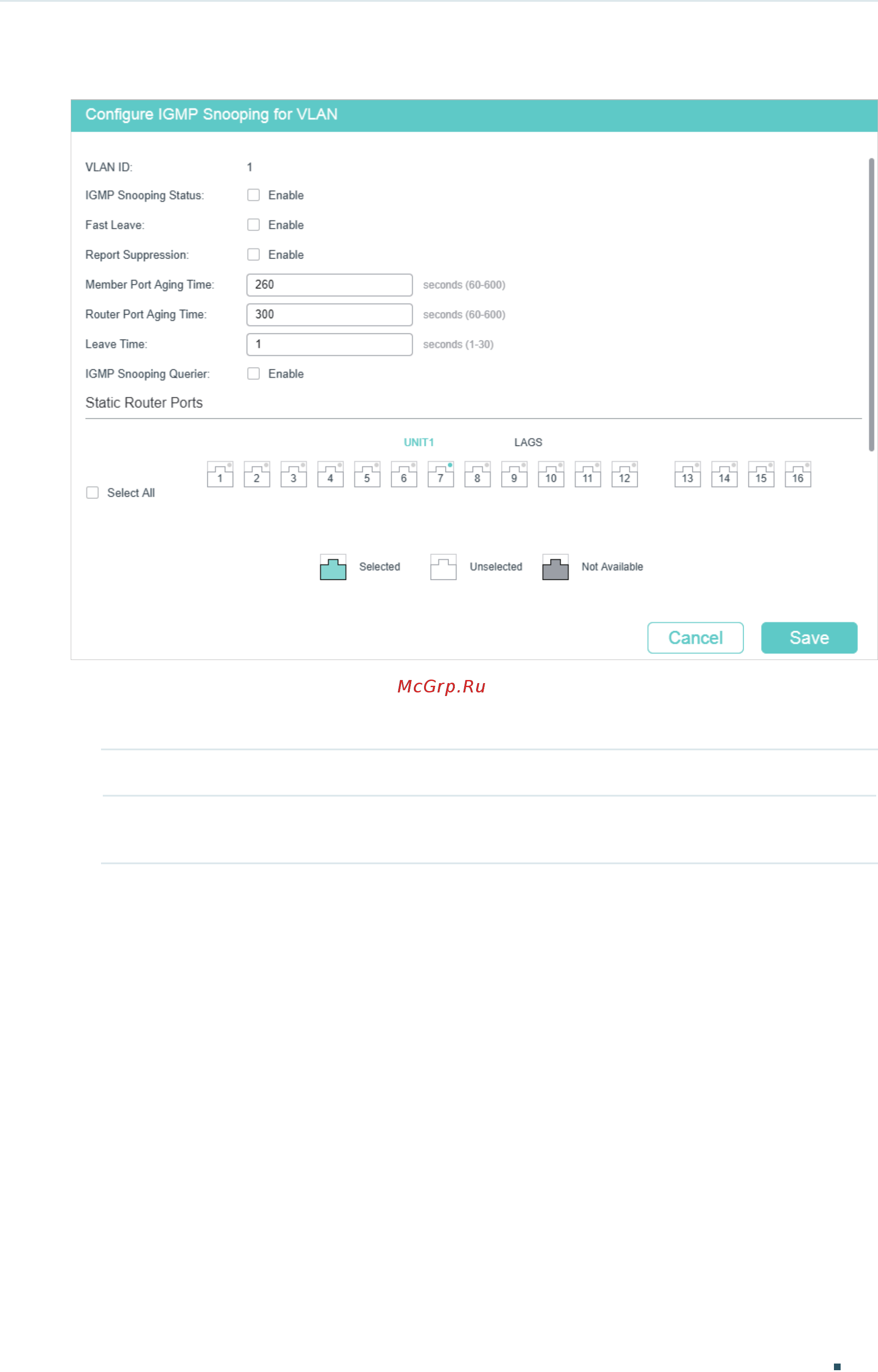 Tp-Link T1700X-16TS V3 [213/916] Enable igmp snooping for the vlan and configure the corresponding parameters