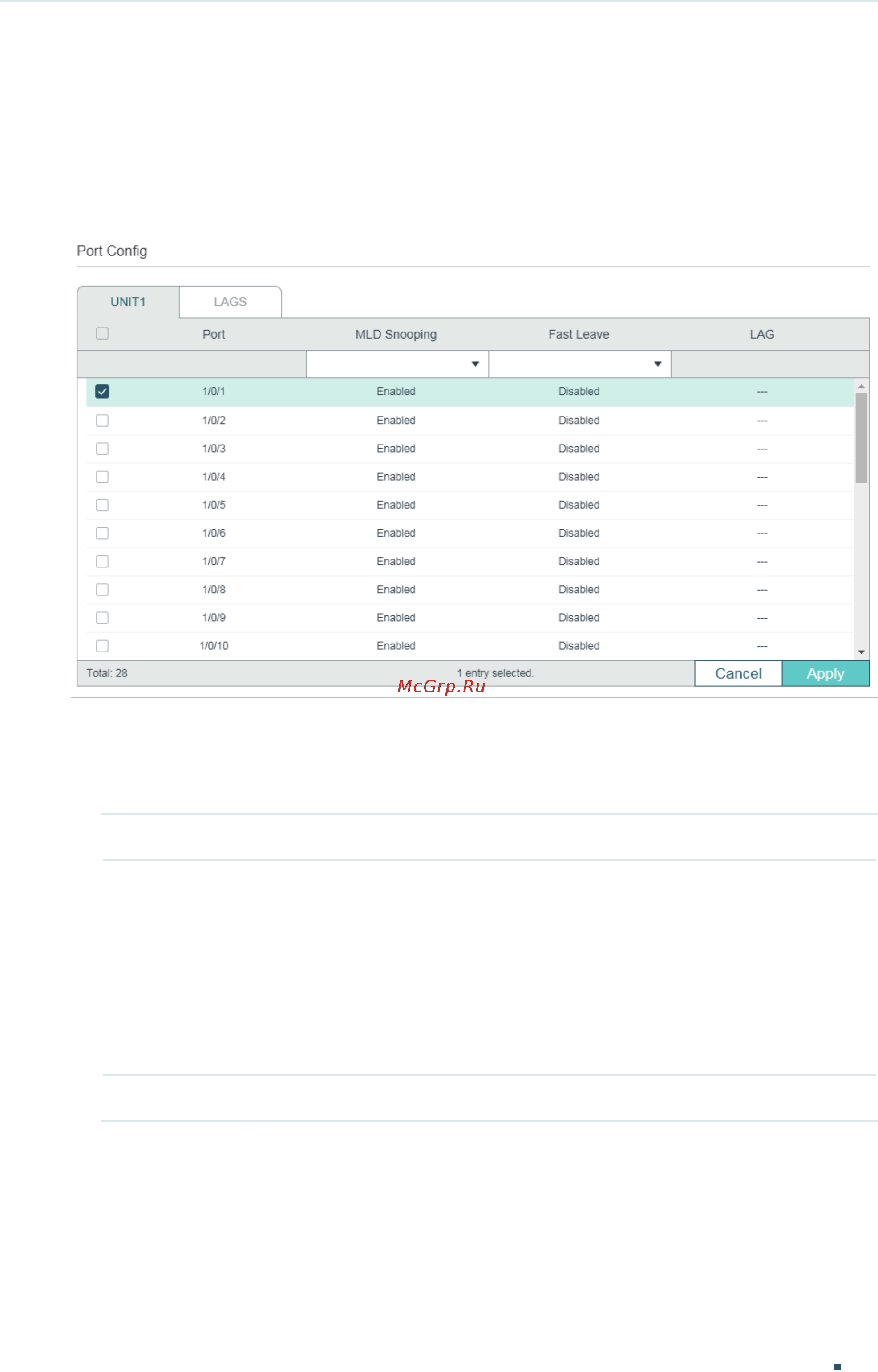 Tp-Link T1700X-16TS V3 [231/916] Configuring mld snooping for ports