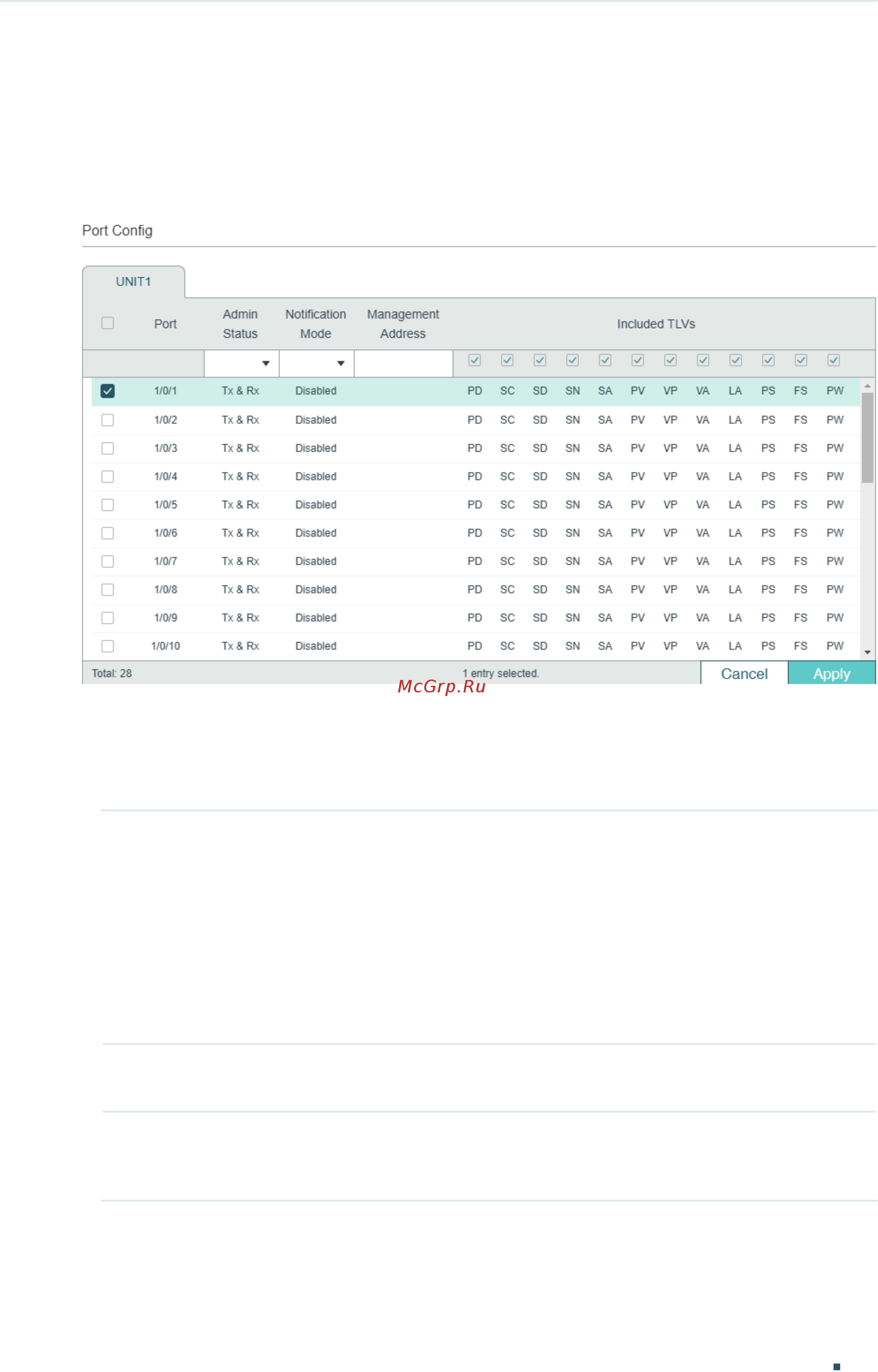 Tp-Link T1700X-16TS V3 [358/916] Configuring lldp for the port