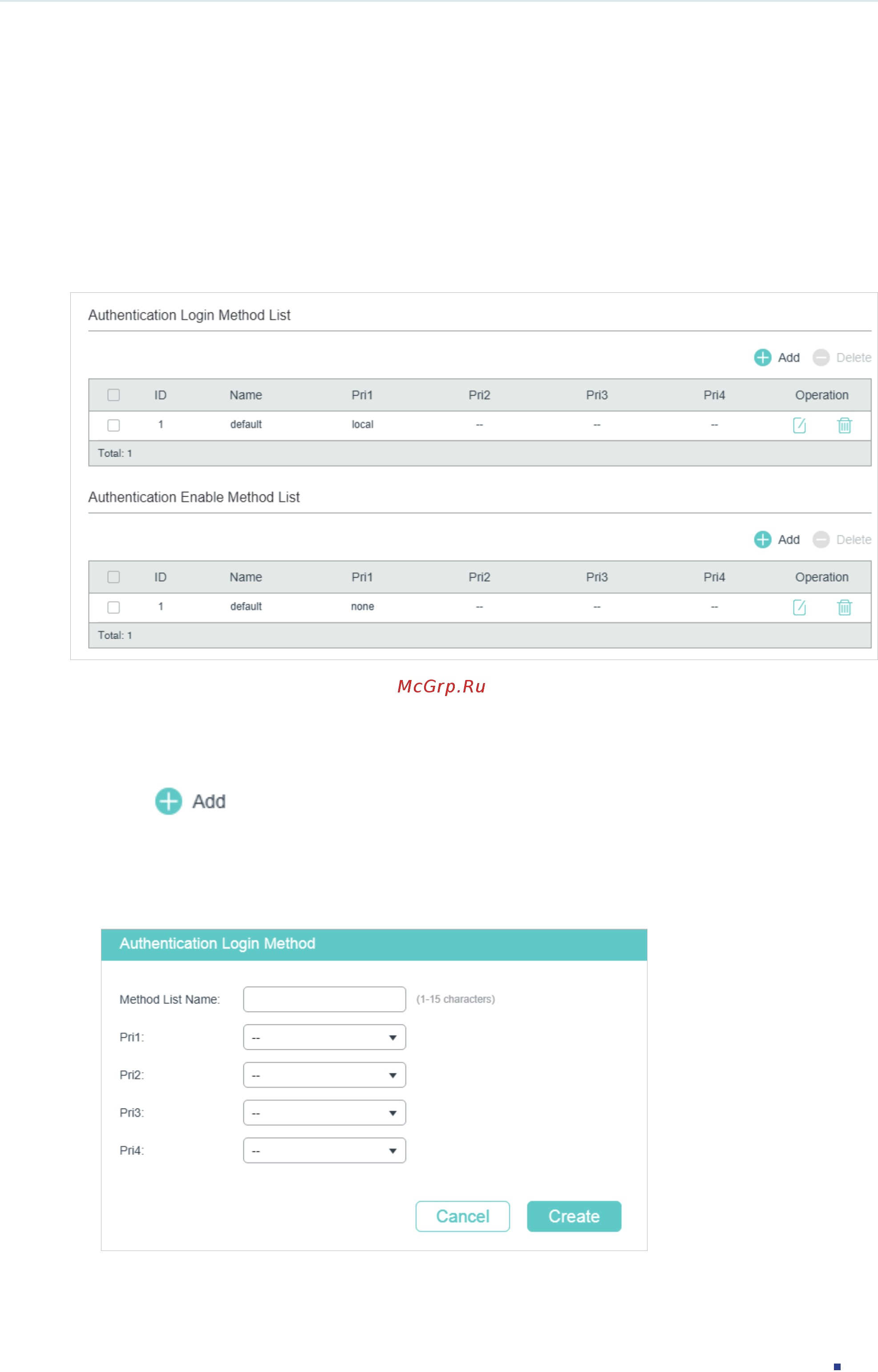 Tp-Link T1700X-16TS V3 [596/916] Configuring the method list