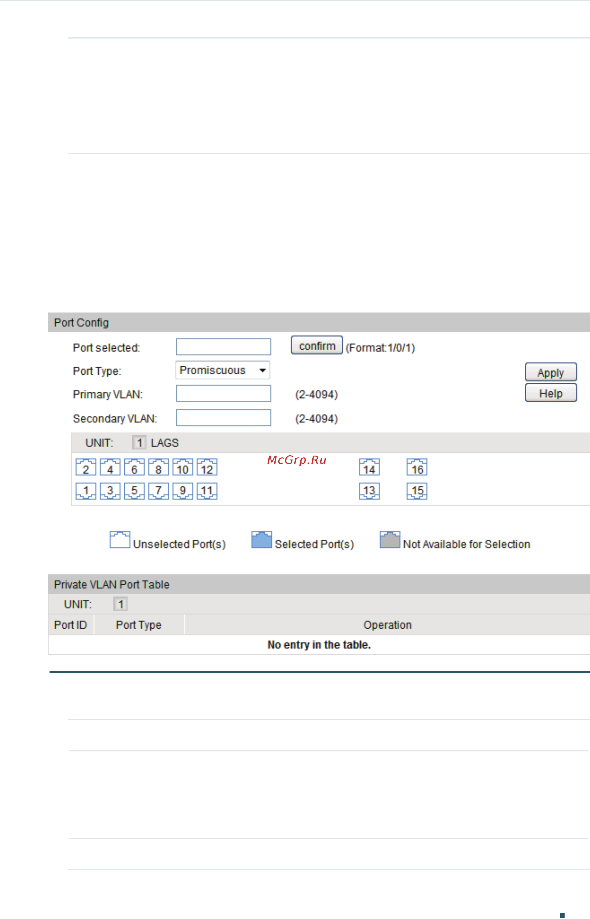 Tp-Link T1700X-16TS V2 [229/764] In the port config section select the port to be configured set the port type as promiscuous and enter the ids of primary vlan and secondary vlan