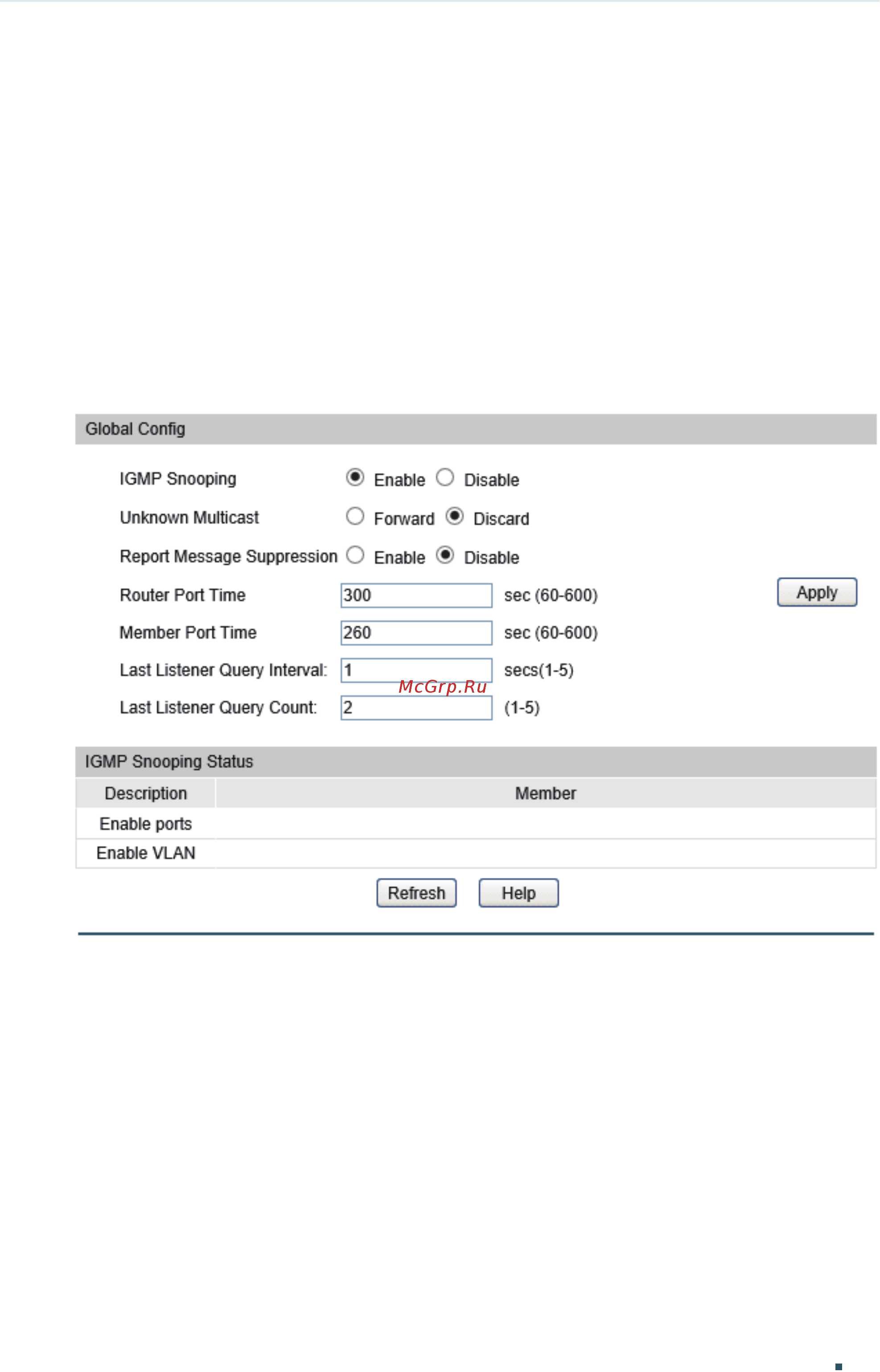 Tp-Link T1700X-16TS V2 [312/764] Igmp snooping configurations