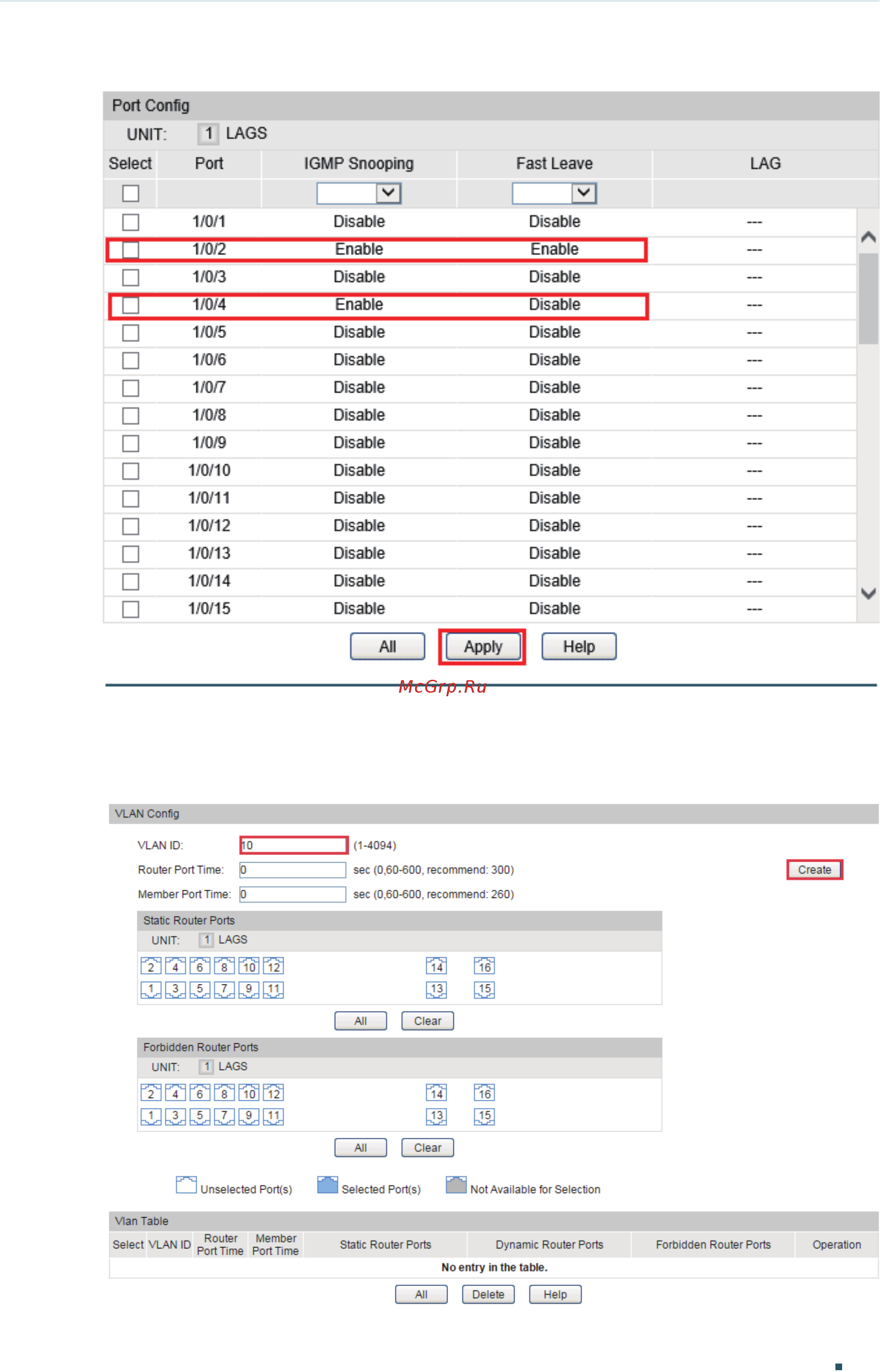 Tp-Link T1700X-16TS V2 [405/764] Vlan config to load the following page enable igmp snooping in vlan 10