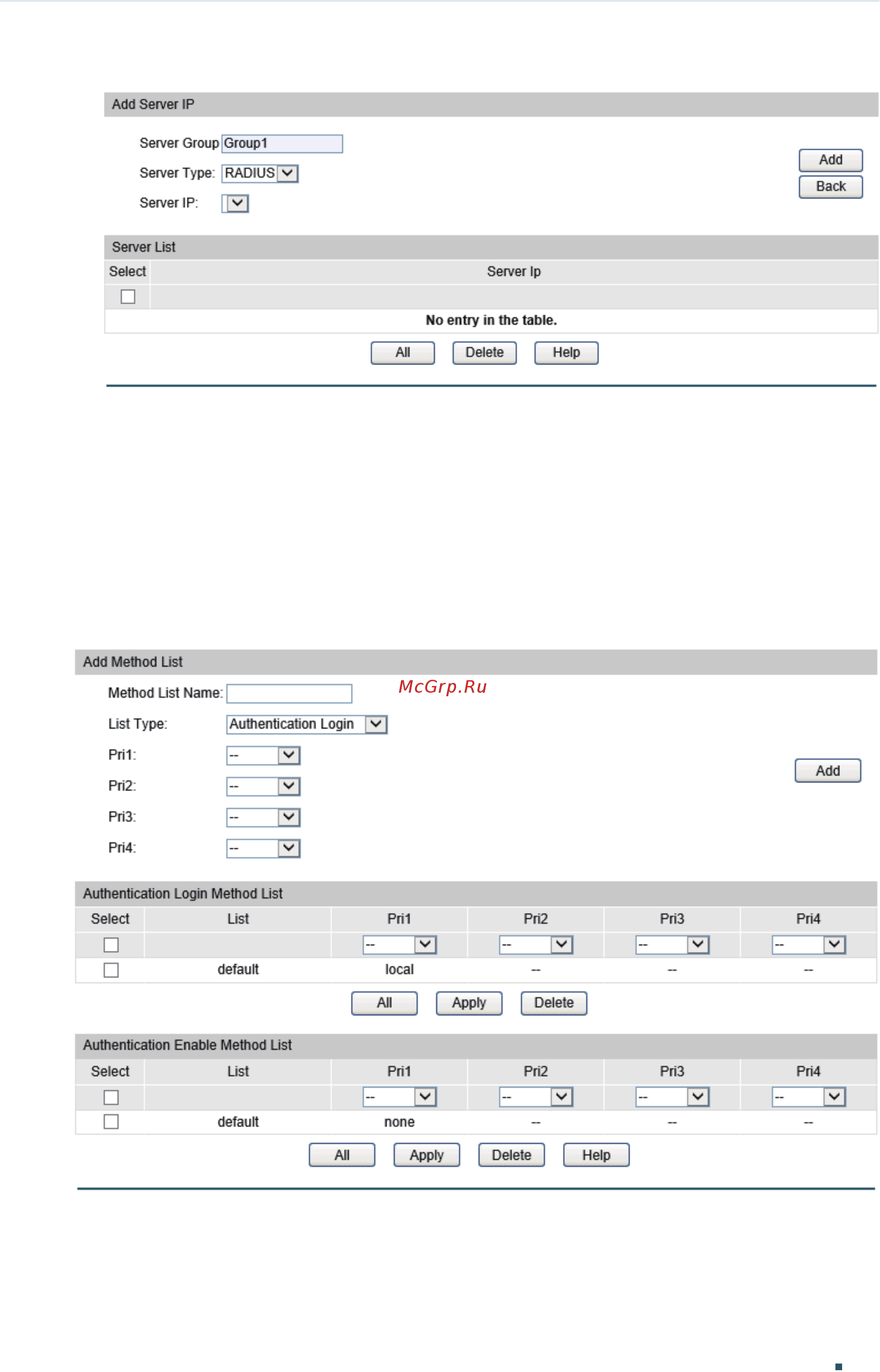 Tp-Link T1700X-16TS V2 [613/764] Configuring the method list