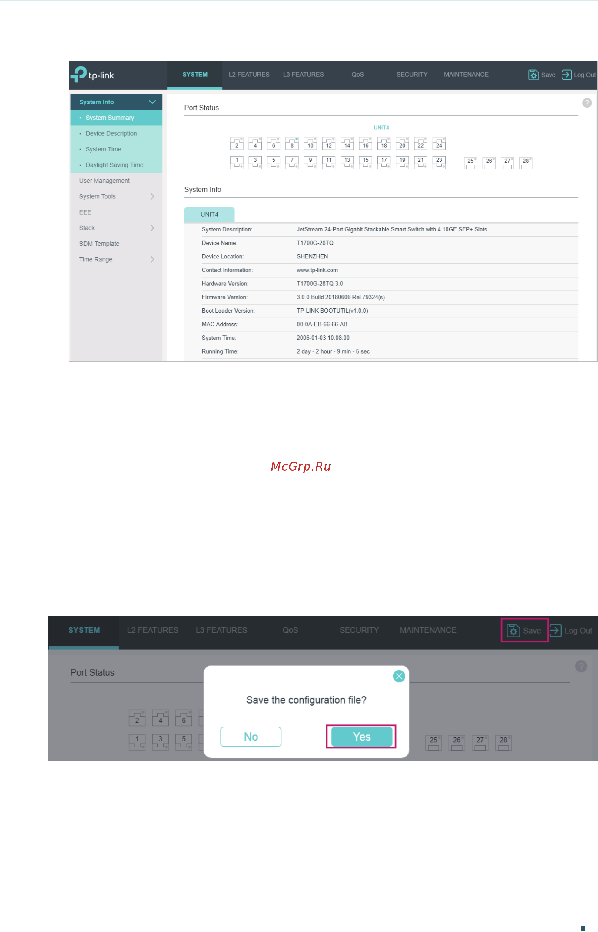 Tp-Link T1700G-28TQ V3 [31/930] Save config function