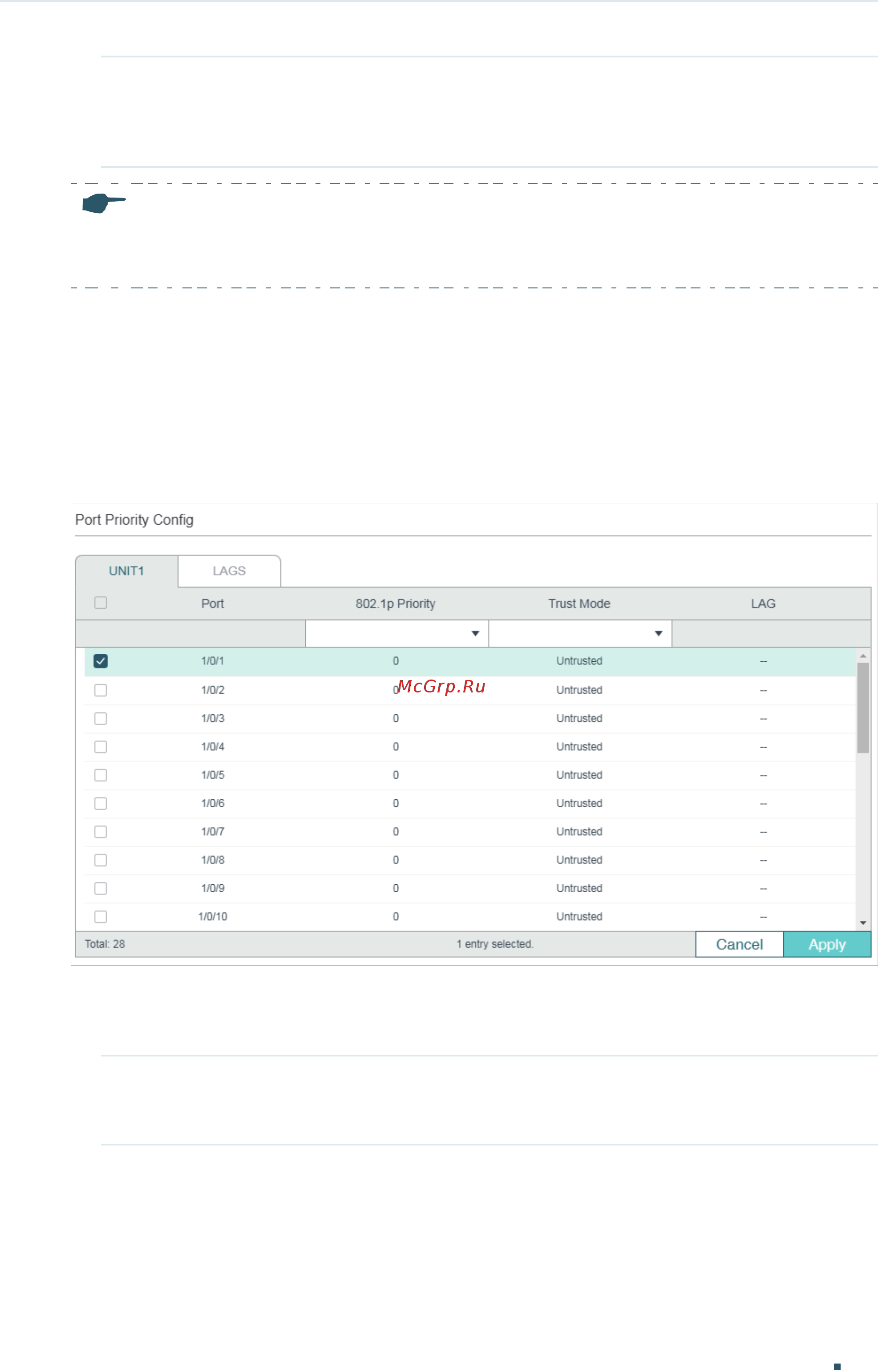 Tp-Link T1700G-28TQ V3 [518/930] Select the desired ports and set the trust mode as trust dscp