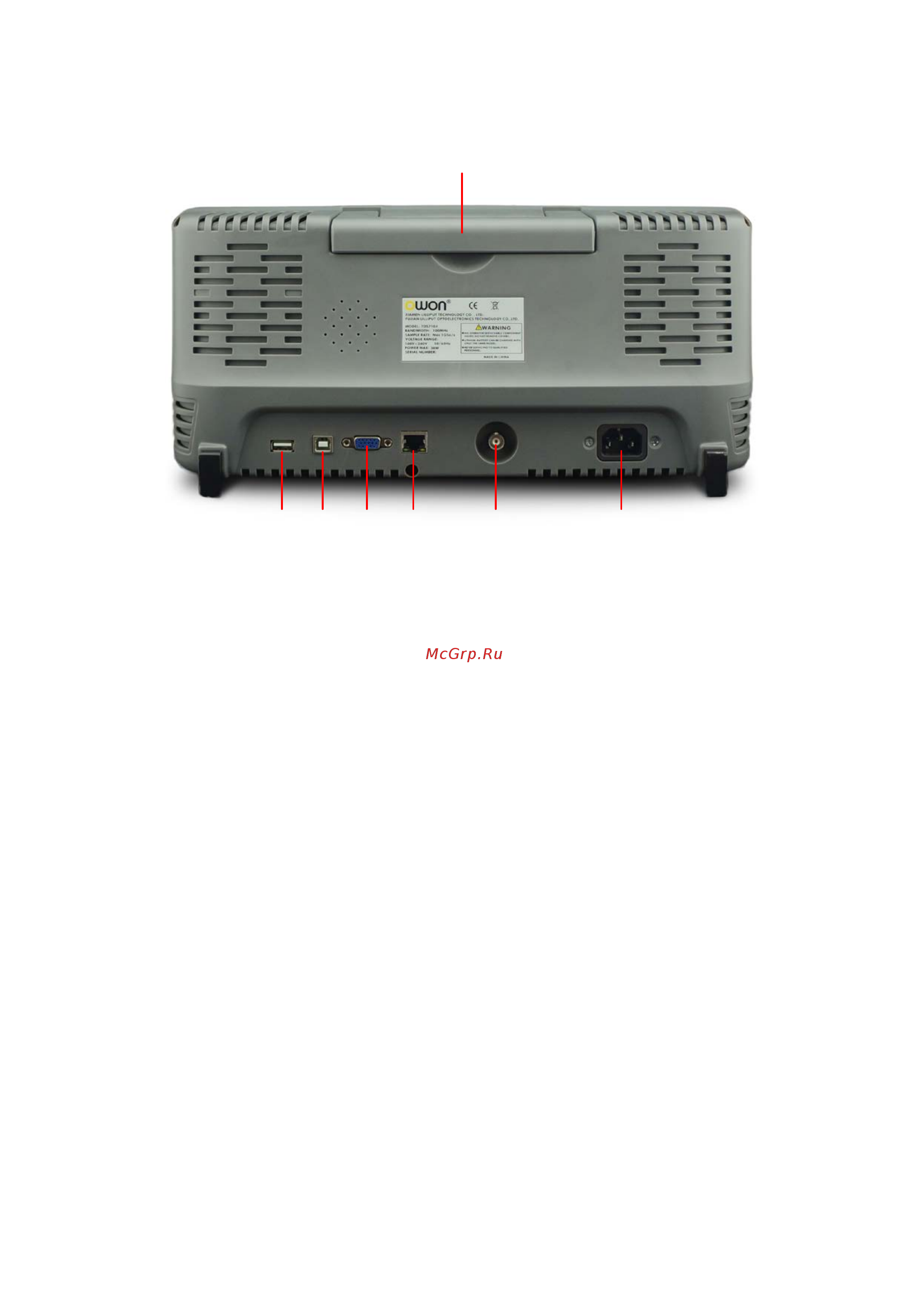 Owon TDS8304 [12/83] Rear panel