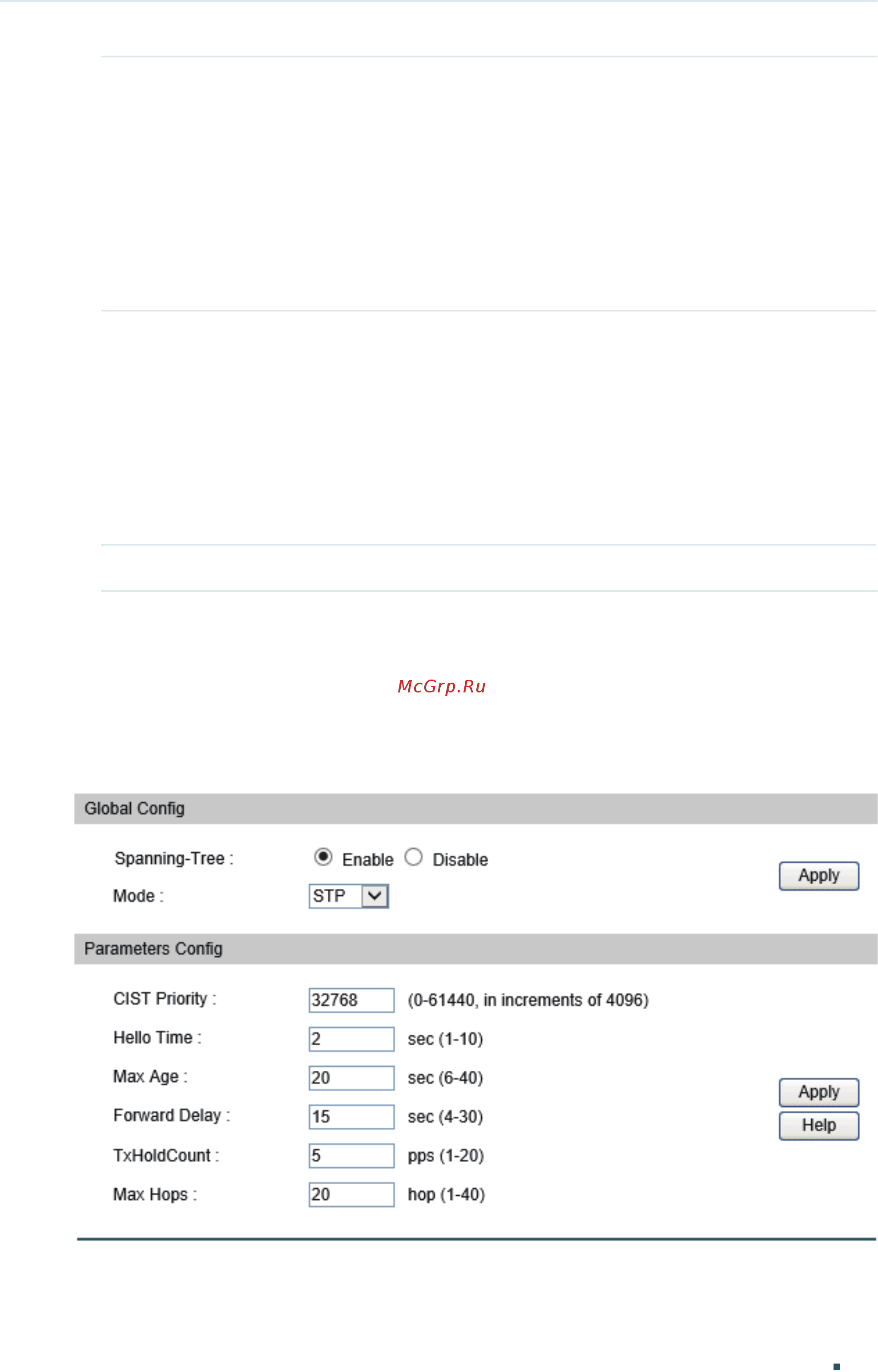 Tp-Link T1700G-28TQ V2 [260/772] Stp config to load the following page