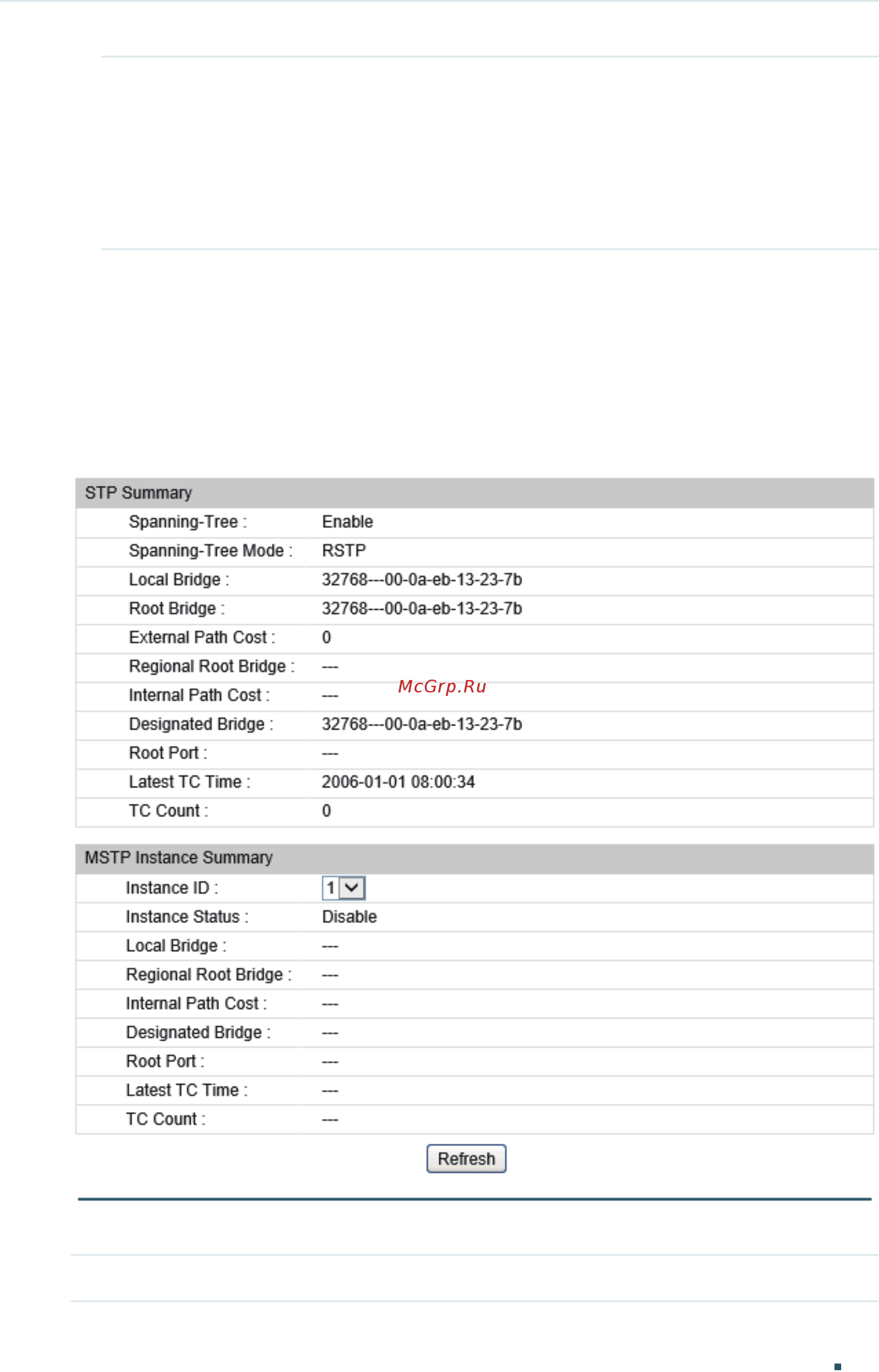 Tp-Link T1700G-28TQ V2 [262/772] Verifying the stp rstp configurations