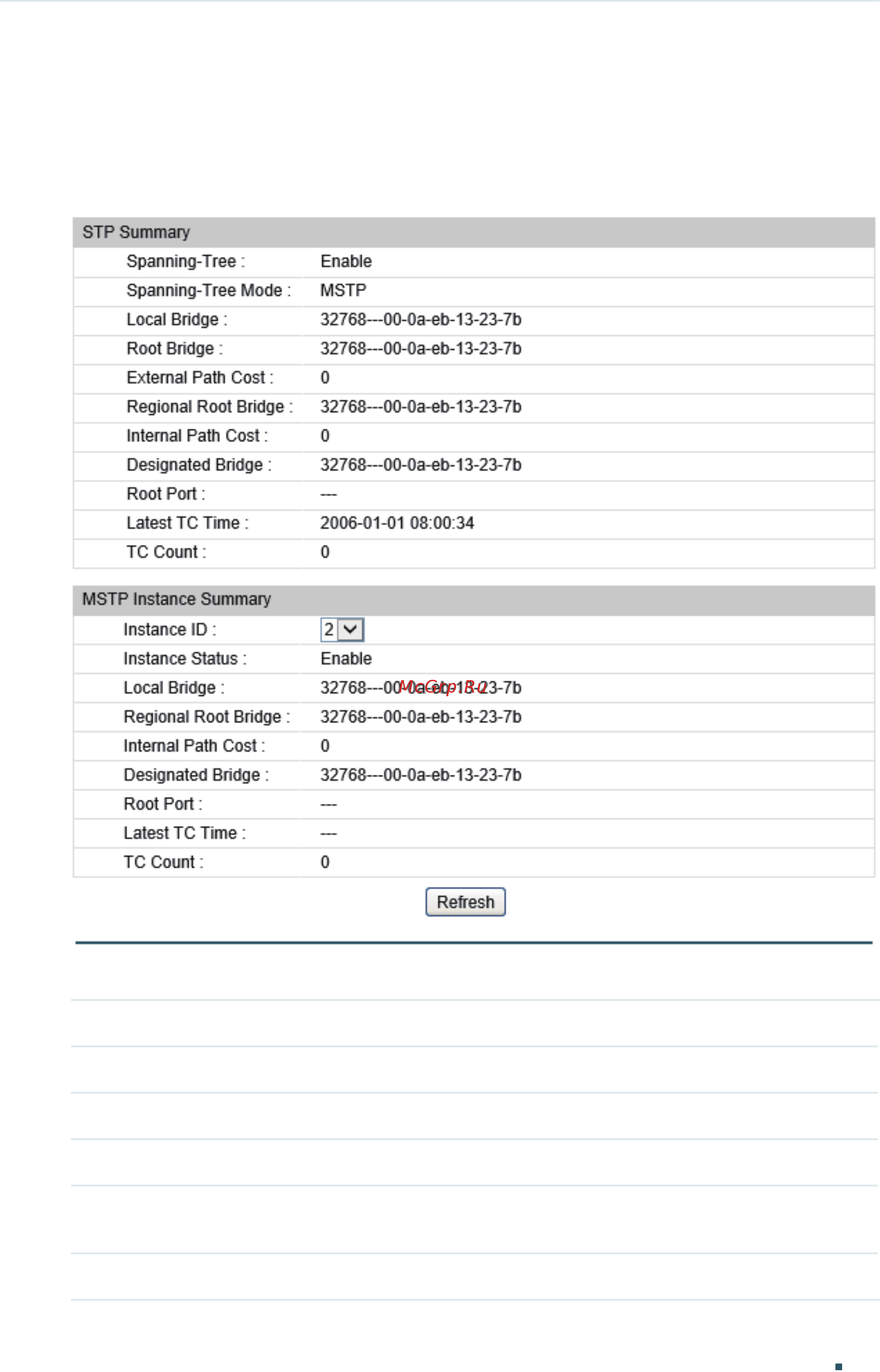 Tp-Link T1700G-28TQ V2 [277/772] Verifying the mstp configurations