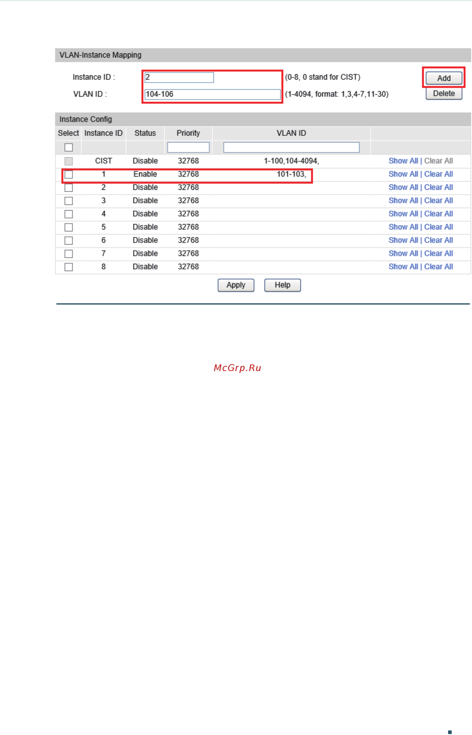 Tp-Link T1700G-28TQ V2 [297/772] Instance port config to load the following page set the path cost of port 1 0 1 in instance 1 as 400000