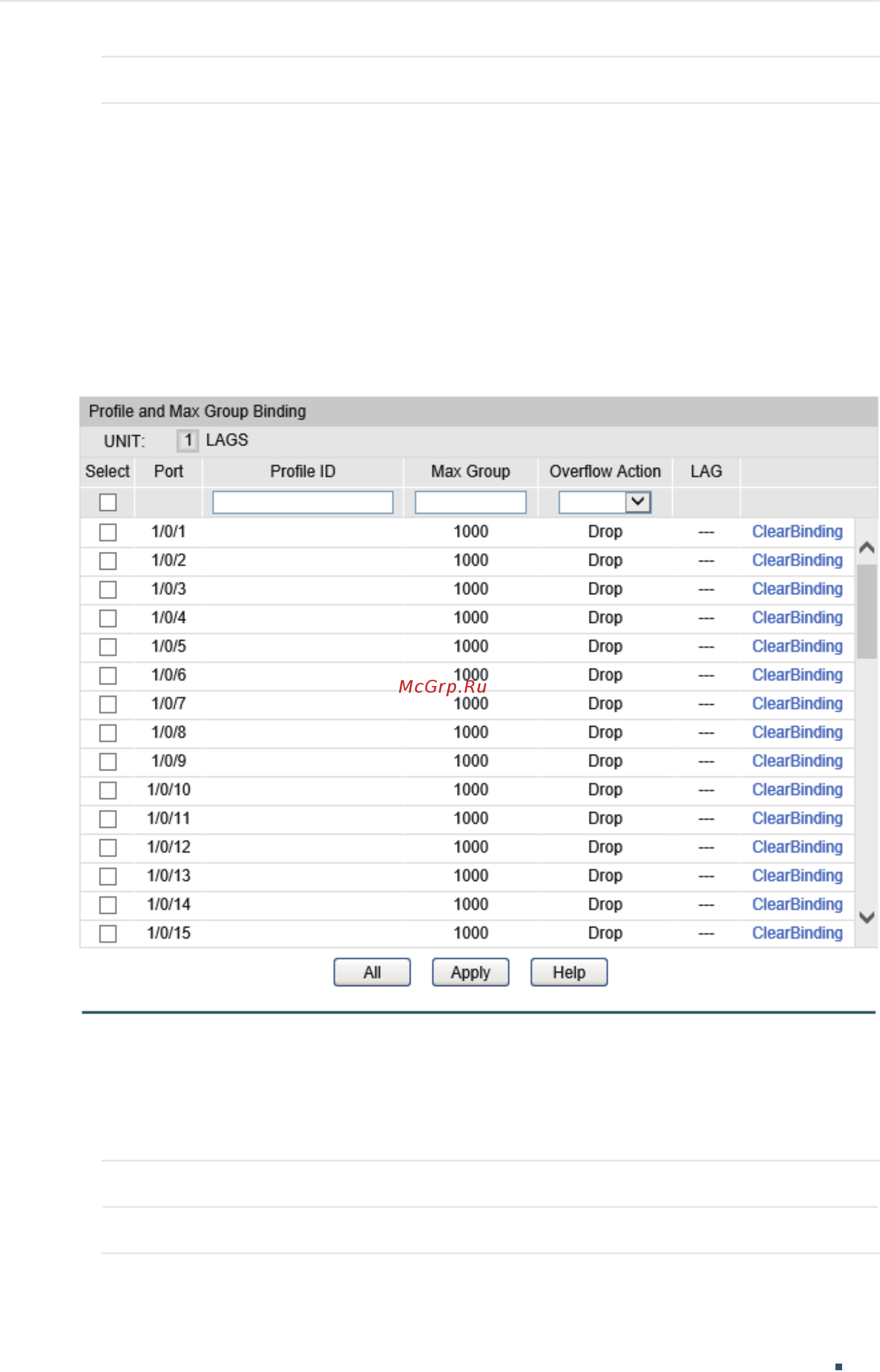 Tp-Link T1700G-28TQ V2 [328/772] Binding profile and member ports