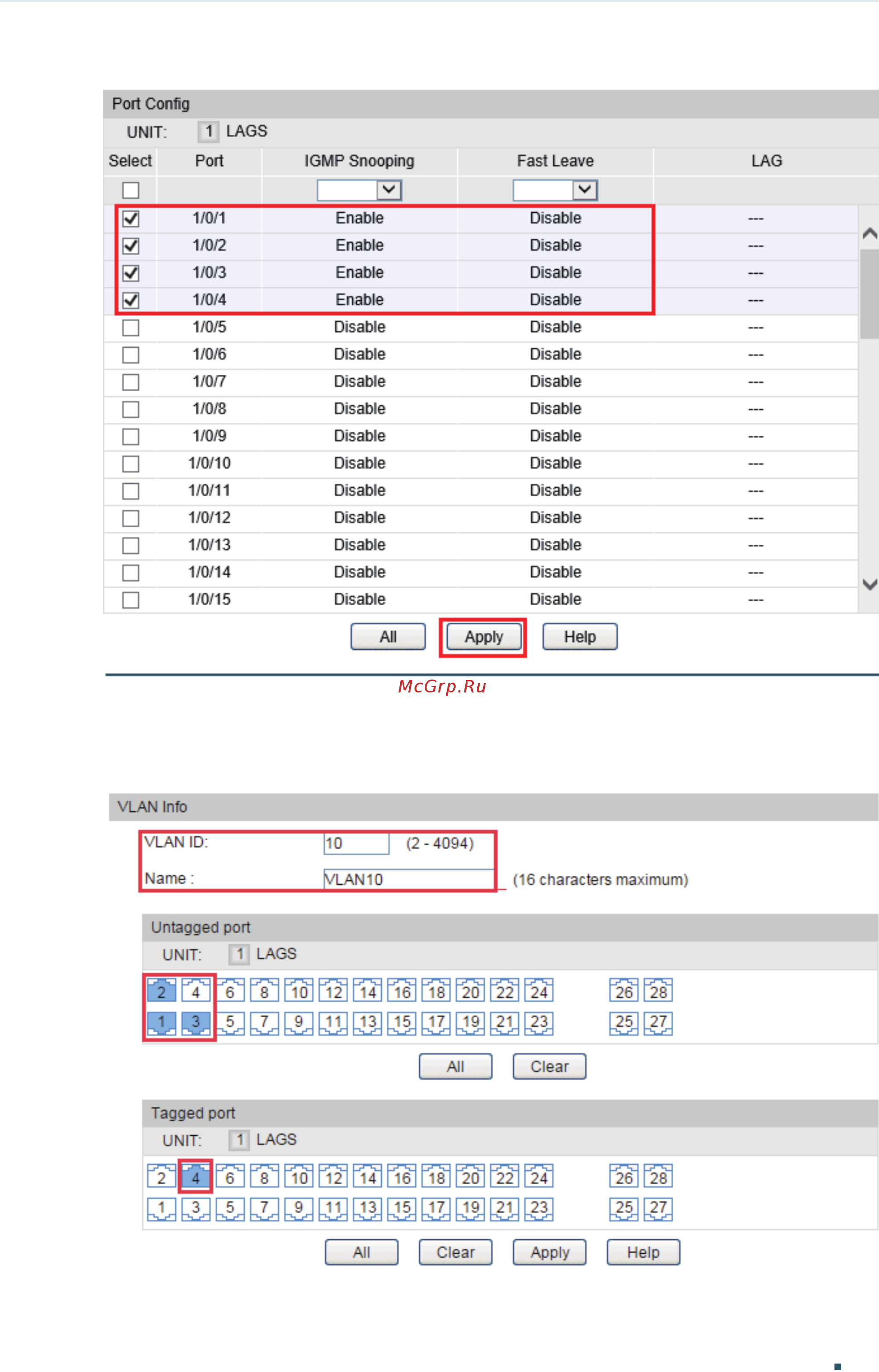 Tp-Link T1700G-28TQ V2 [389/772] Vlan config to load the following page create vlan 10 and add untagged port 1 0 1 3 and tagged port 1 0 4 to vlan 10