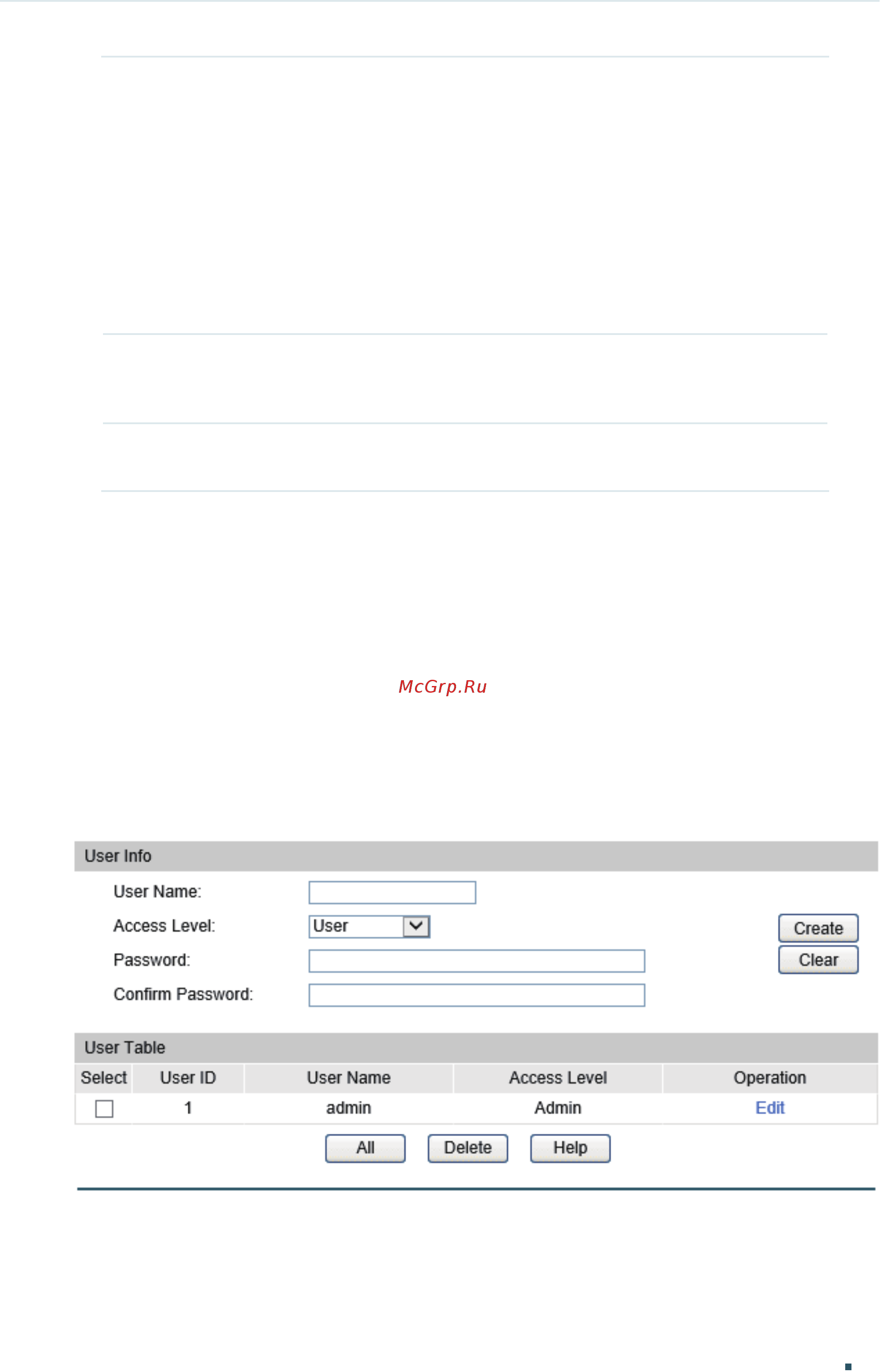 Tp-Link T1700G-28TQ V2 [63/772] You can create accounts with the access level of operator power user and user here you also need to go to the aaa section to create an enable password for these accounts the enable password is used to change the users access level to admin