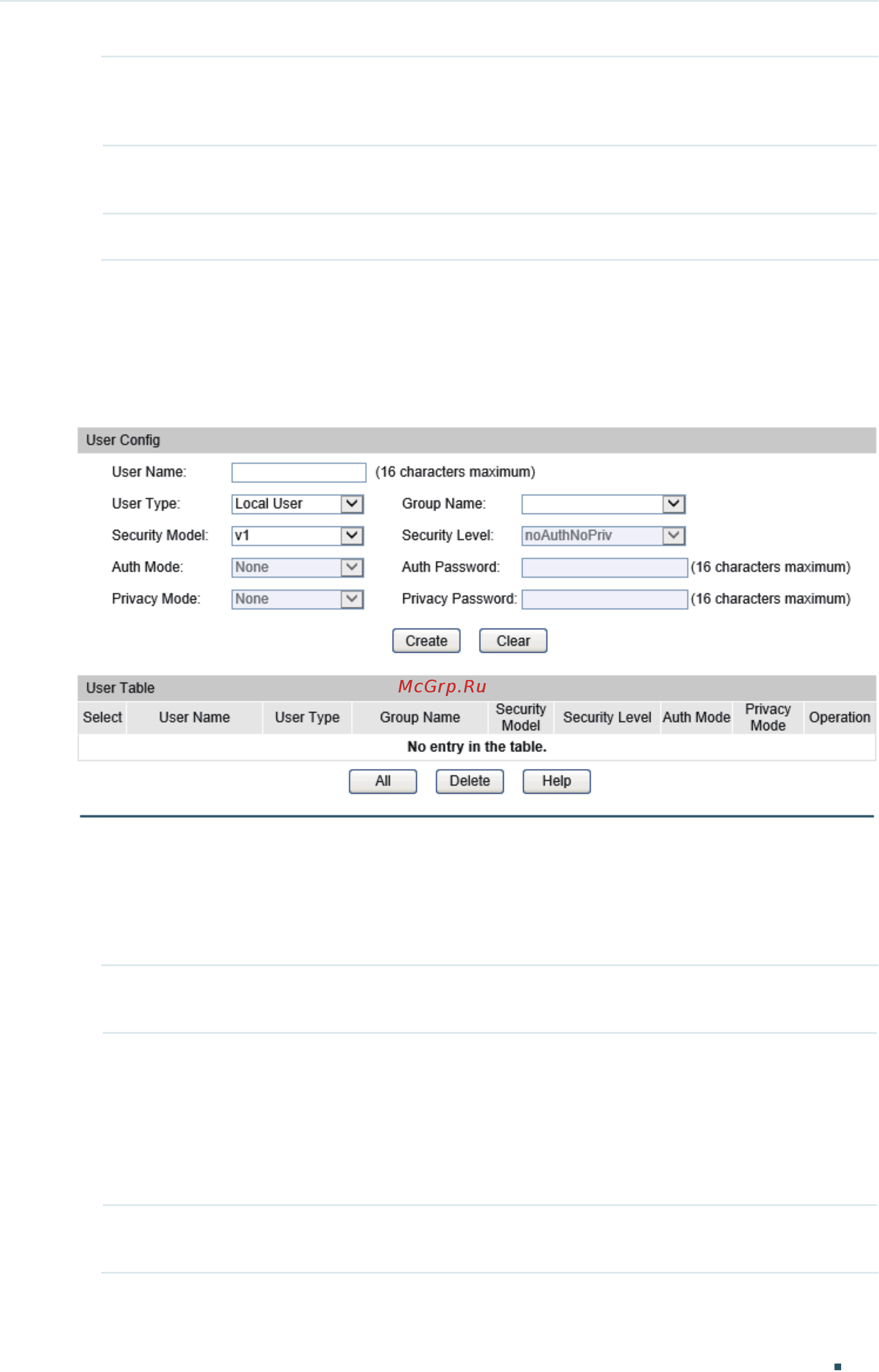 Tp-Link T1700G-28TQ V2 [728/772] Specify the user name user type and the group which the user belongs to set the security model according to the related parameters of the specified group if you choose snmpv3 you need to configure the security level