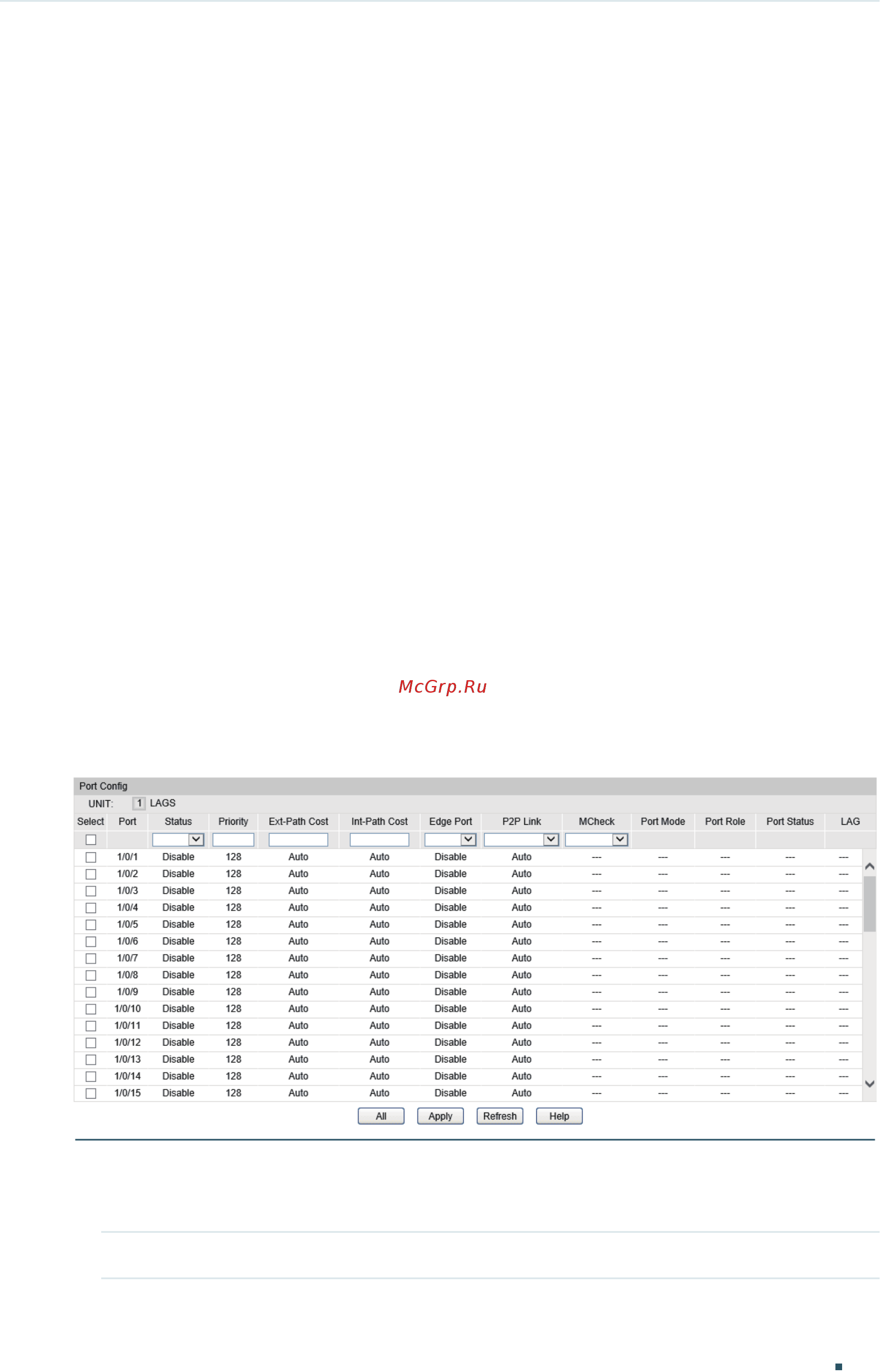 Tp-Link T1500-28TC V1 [179/619] Configuring stp rstp parameters on ports
