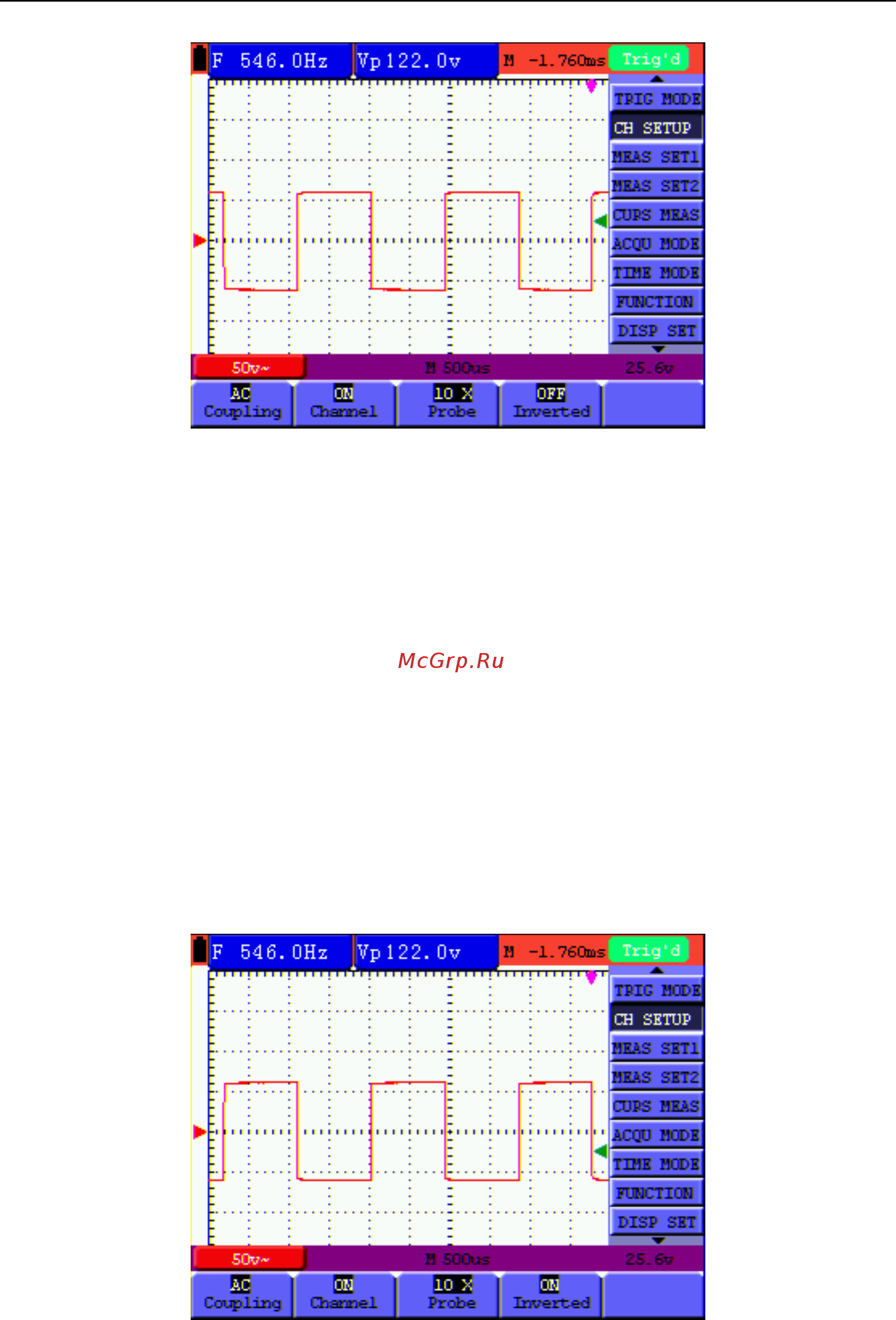 Owon HDS2061M-N [29/83] Reversing the polarity of the displayed waveform